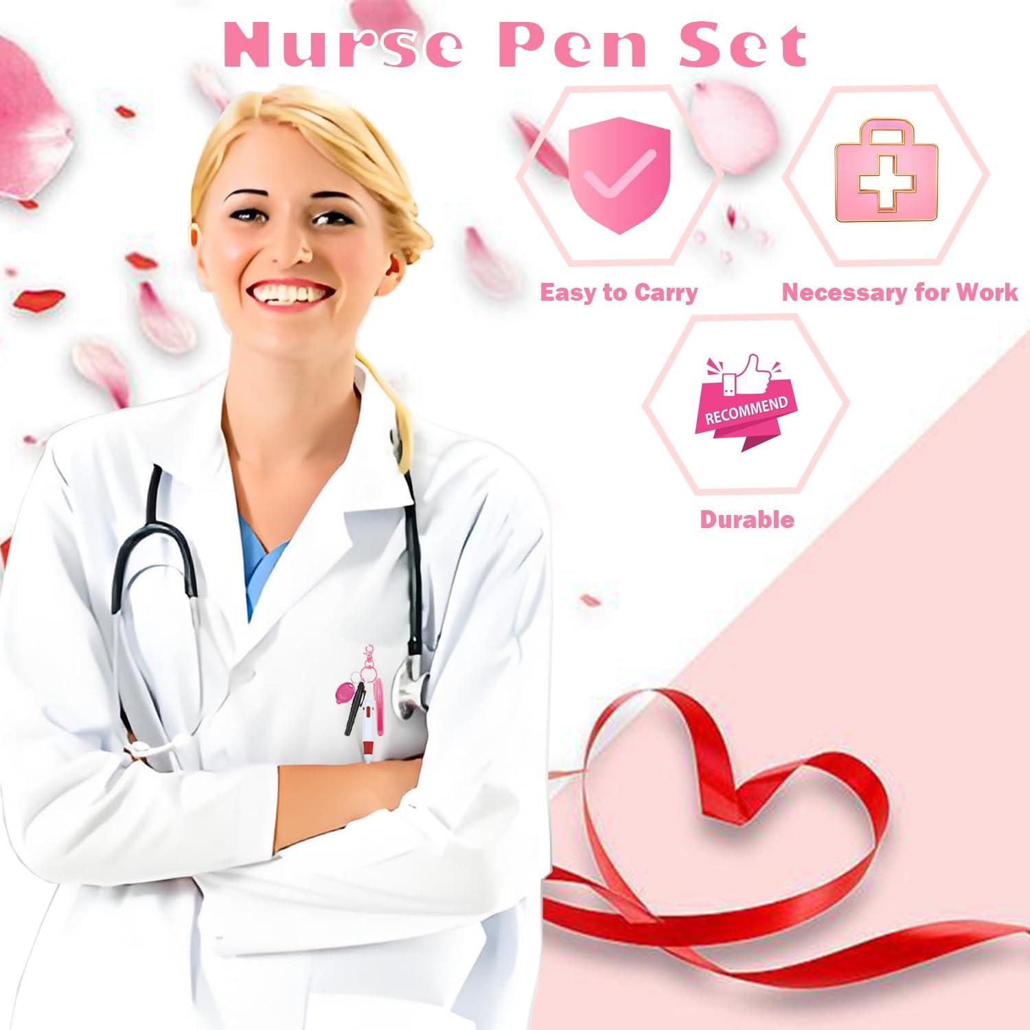Juego de bolígrafos para enfermeras Daemson - 6 piezas Rosa