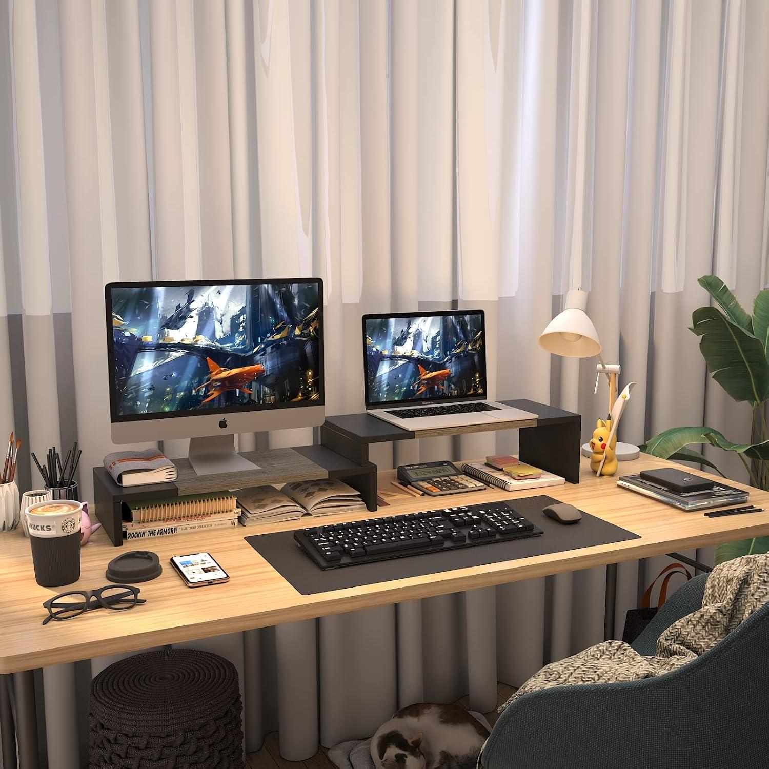 Soporte Doble Monitor WESTREE Ajustable 2 Estantes Ergonómico