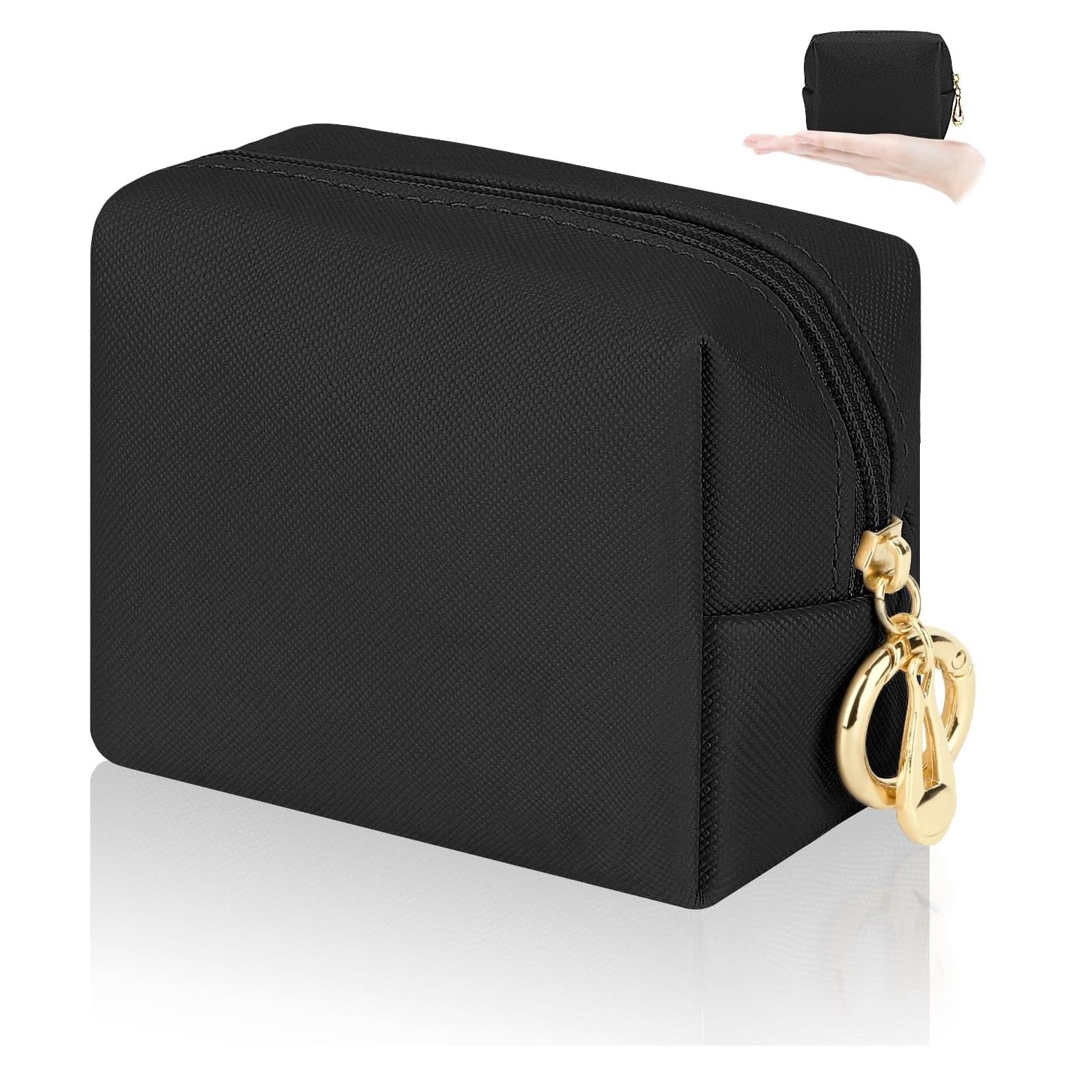 Bolsa de Maquillaje Mini Desing Wish Cuero PU Negro 9.4x7.6cm