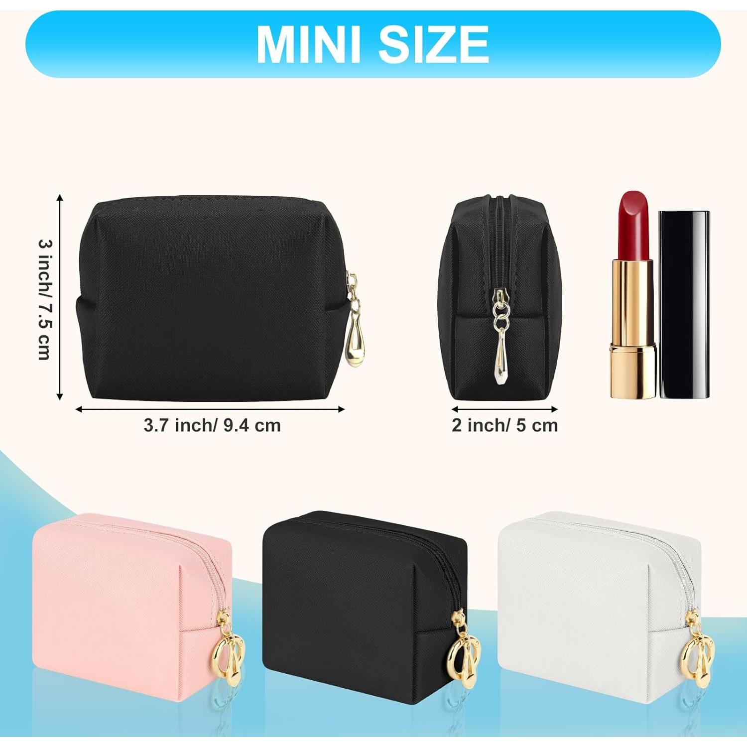 Bolsa de Maquillaje Mini Desing Wish Cuero PU Negro 9.4x7.6cm