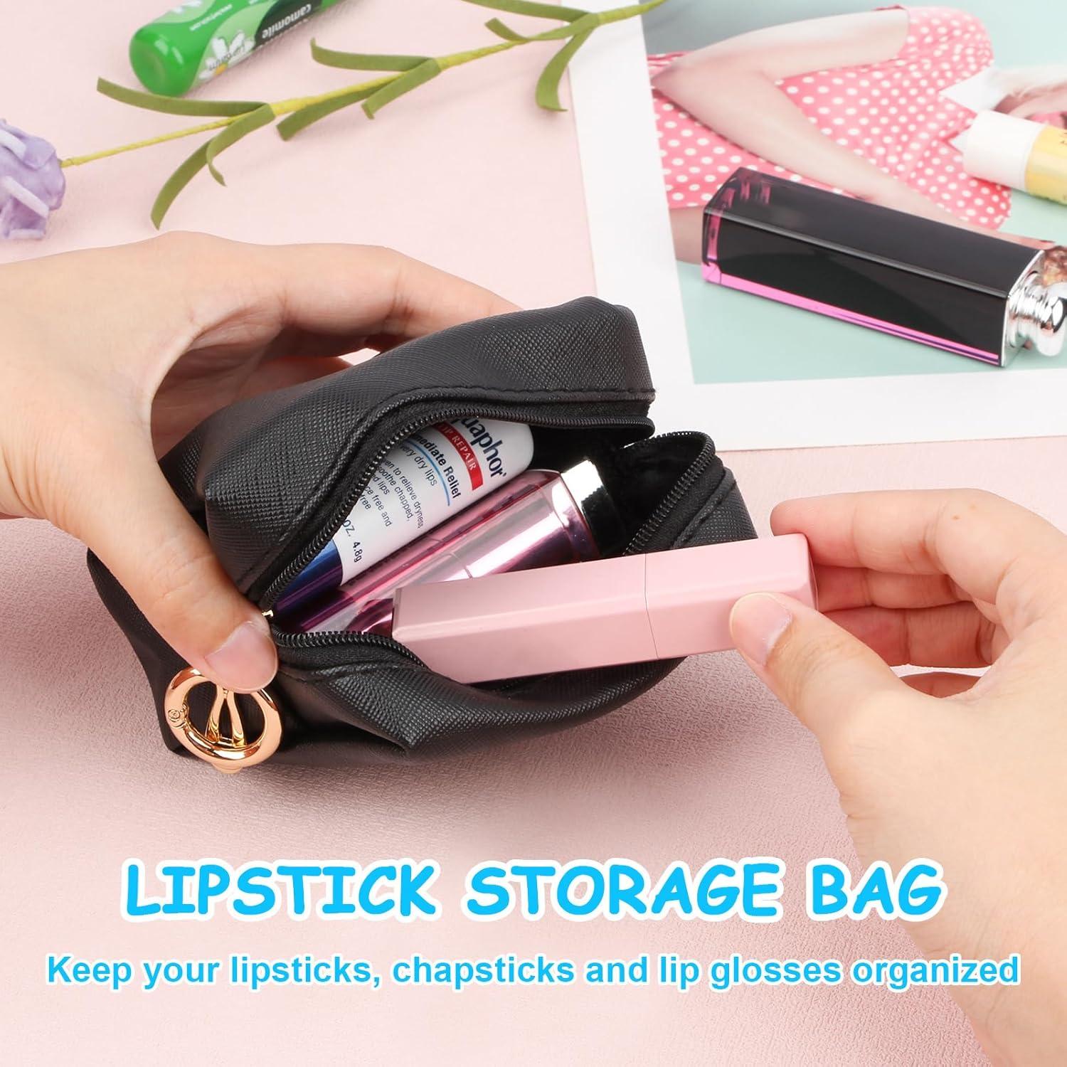 Bolsa de Maquillaje Mini Desing Wish Cuero PU Negro 9.4x7.6cm