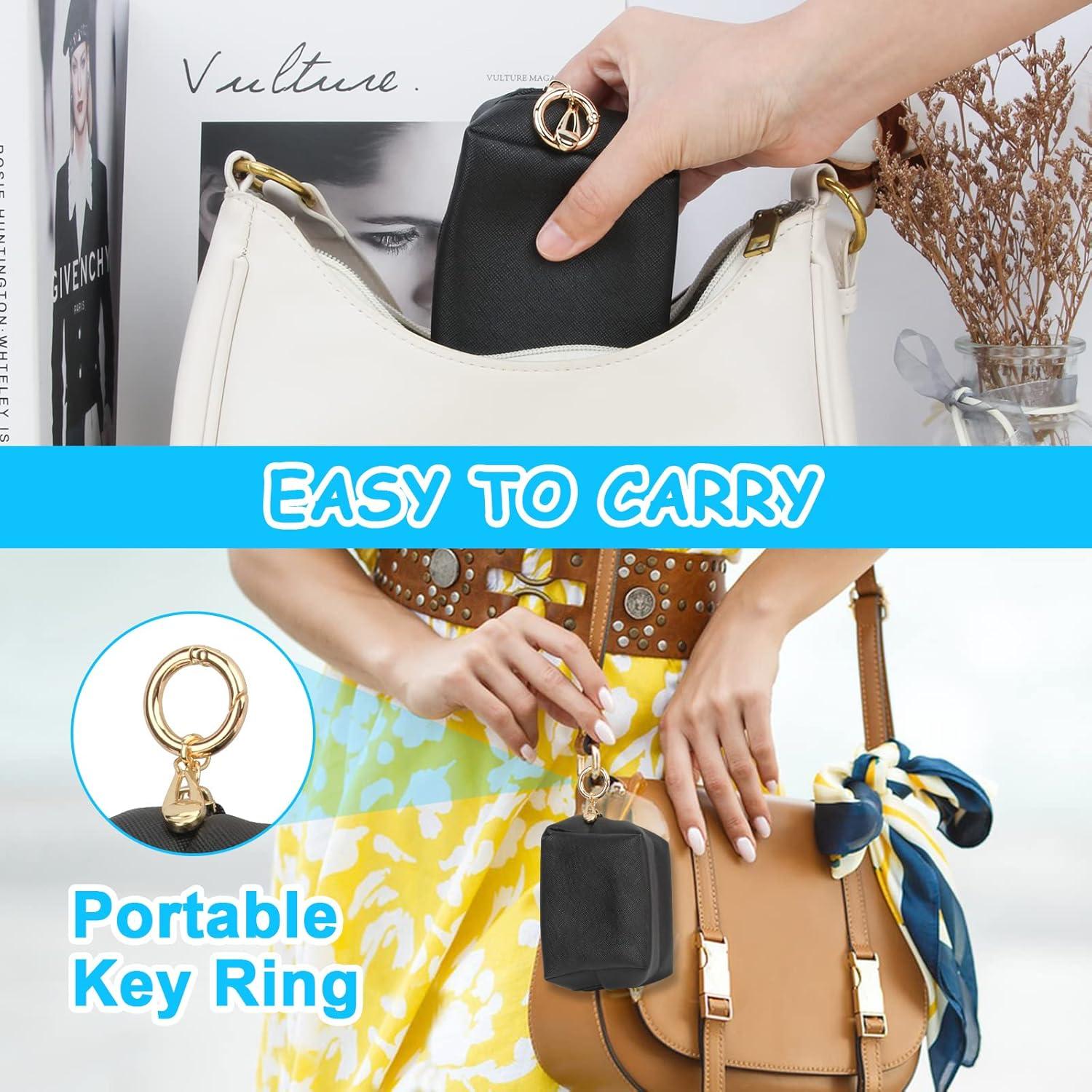 Bolsa de Maquillaje Mini Desing Wish Cuero PU Negro 9.4x7.6cm