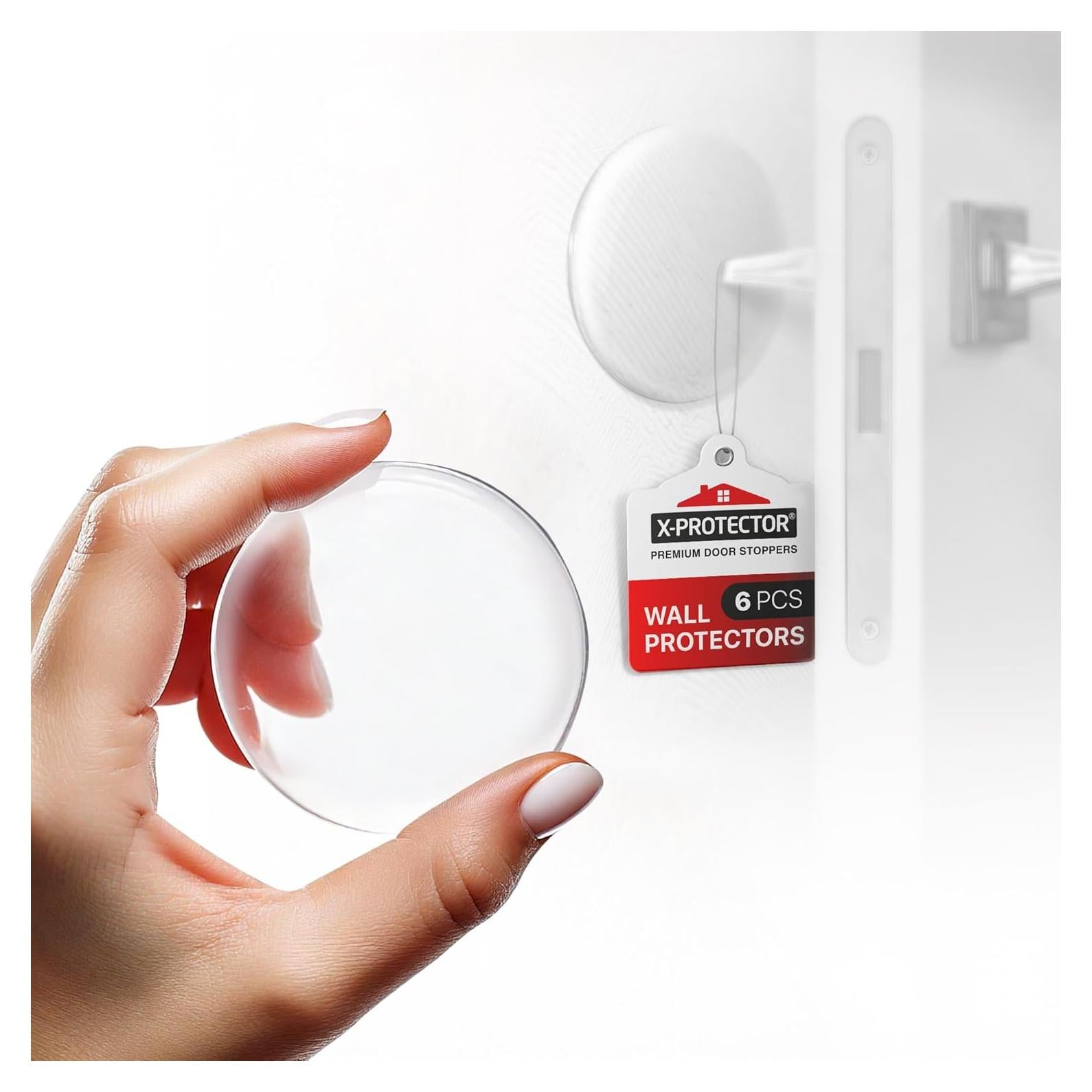 Topes de Puerta X-Protector 5.08 cm - 6 Piezas Silicona Transparente