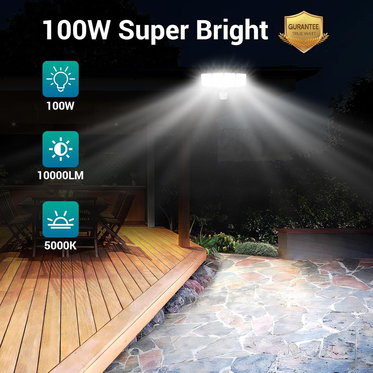Luz de Seguridad LED USTELLAR 100W 10000LM con Sensor y Control Remoto