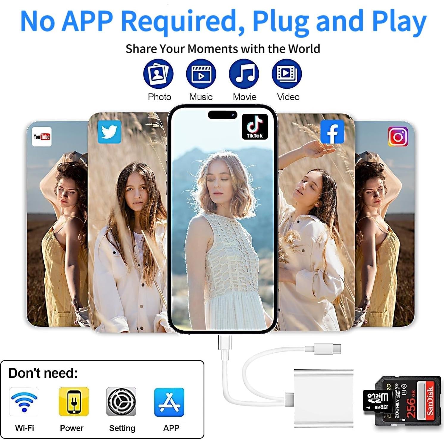 Lector de Tarjetas SD 2 en 1 Luonanava para iPhone y iPad