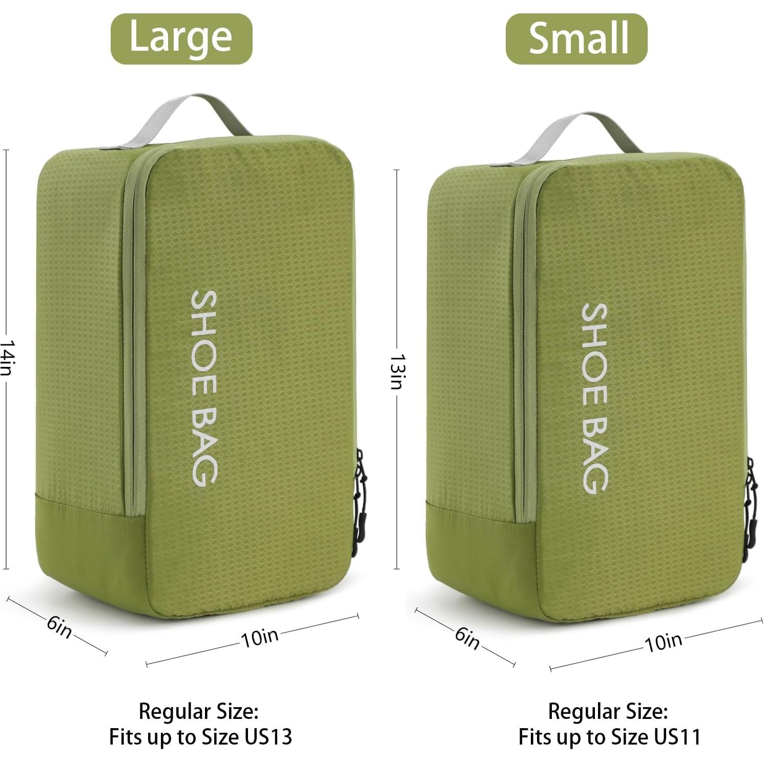 MissBoy Set de 2 Bolsas de Viaje para Zapatos Verde - Resistente al Agua