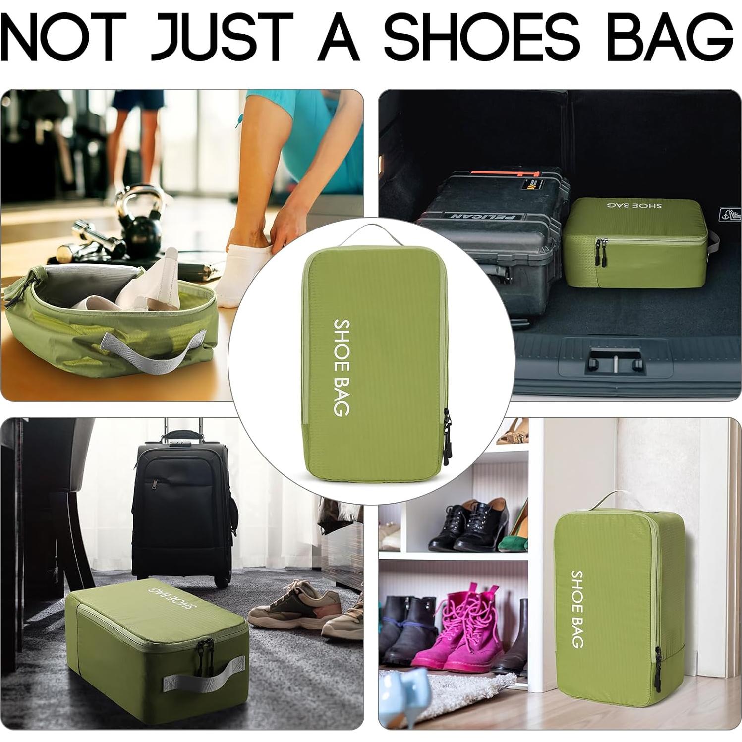 MissBoy Set de 2 Bolsas de Viaje para Zapatos Verde - Resistente al Agua