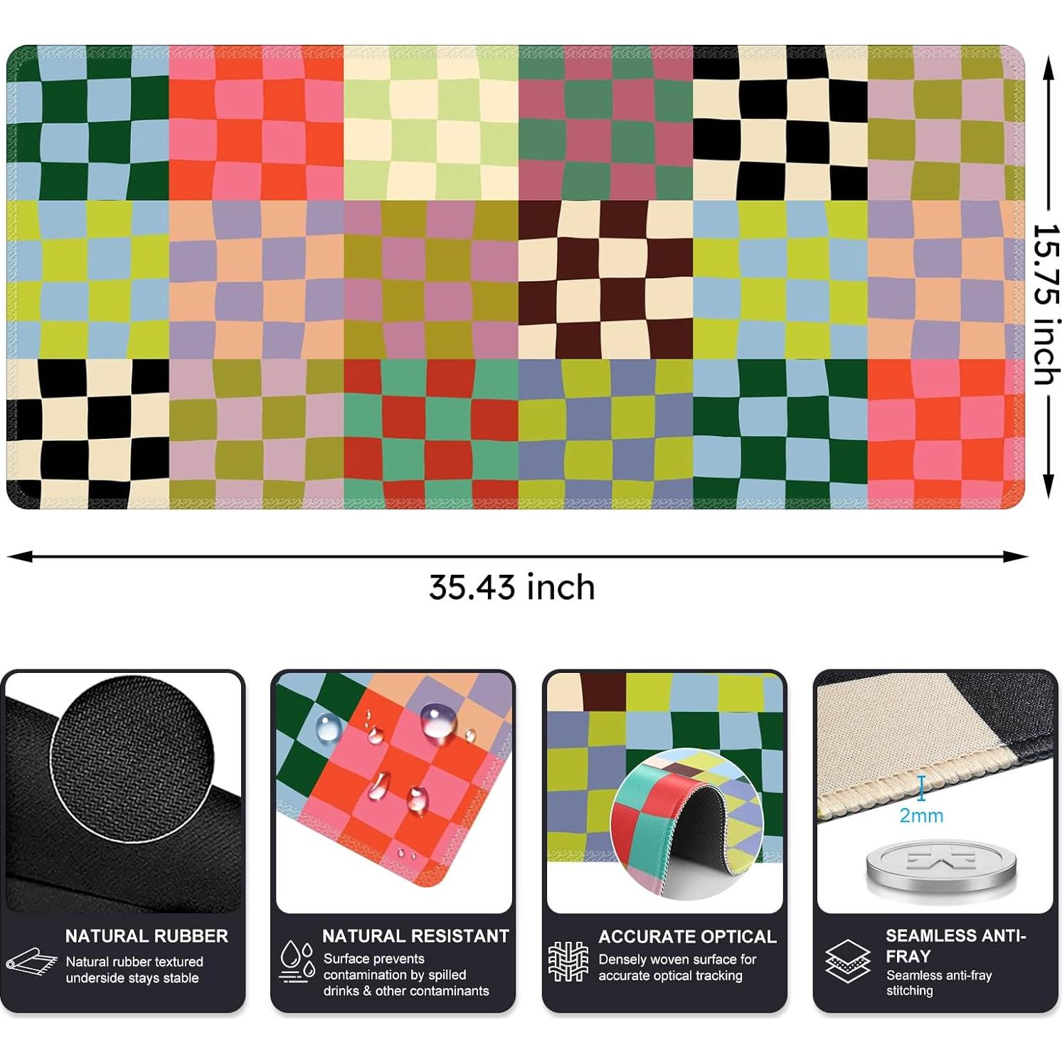 Alfombrilla de Escritorio XXL iCasso Cuadros Retro Antideslizante