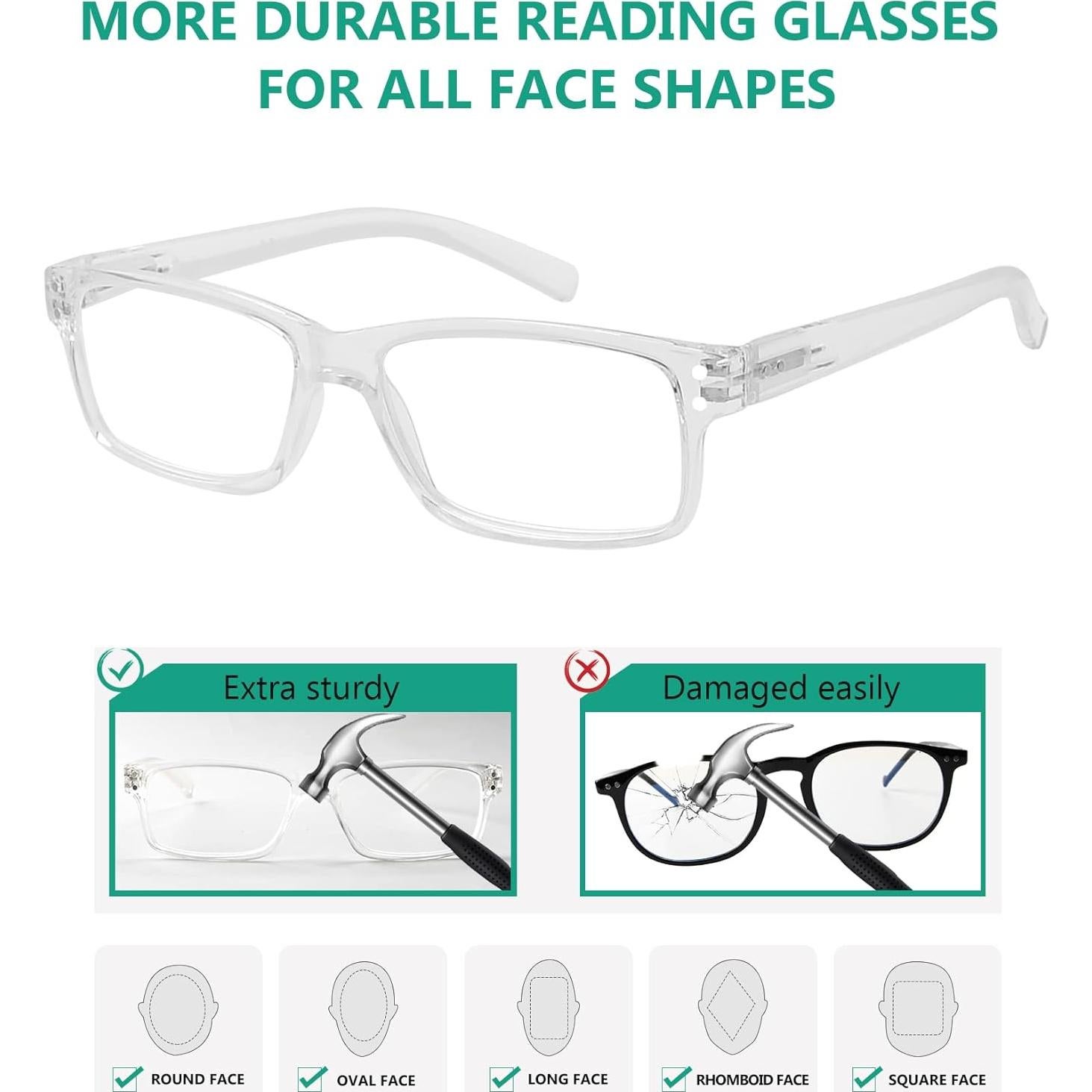 Gafas de Lectura Eyekepper 5 Paquete Hombres 1.5x Claras