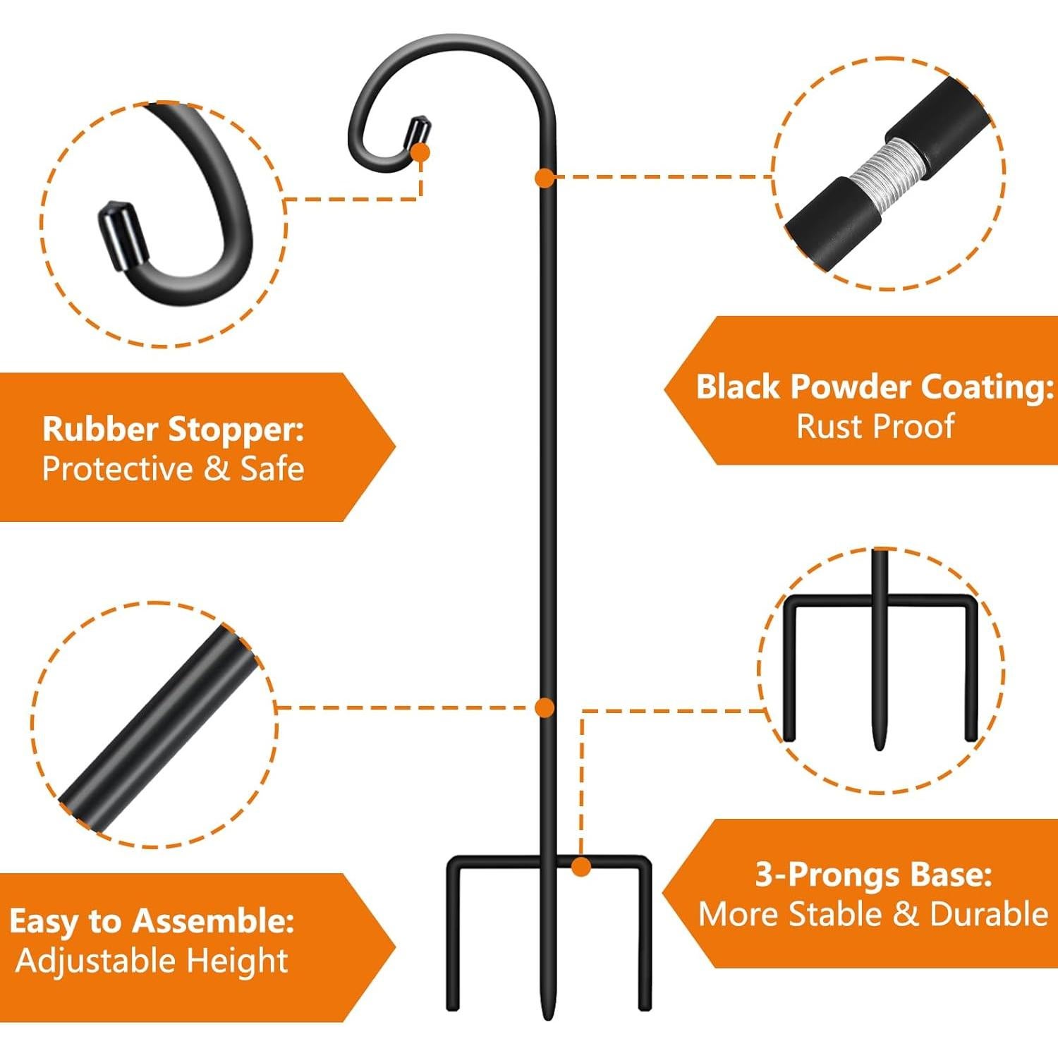 Ganchos de Jardín Gtongoko 81 cm Ajustables Paquete de 4
