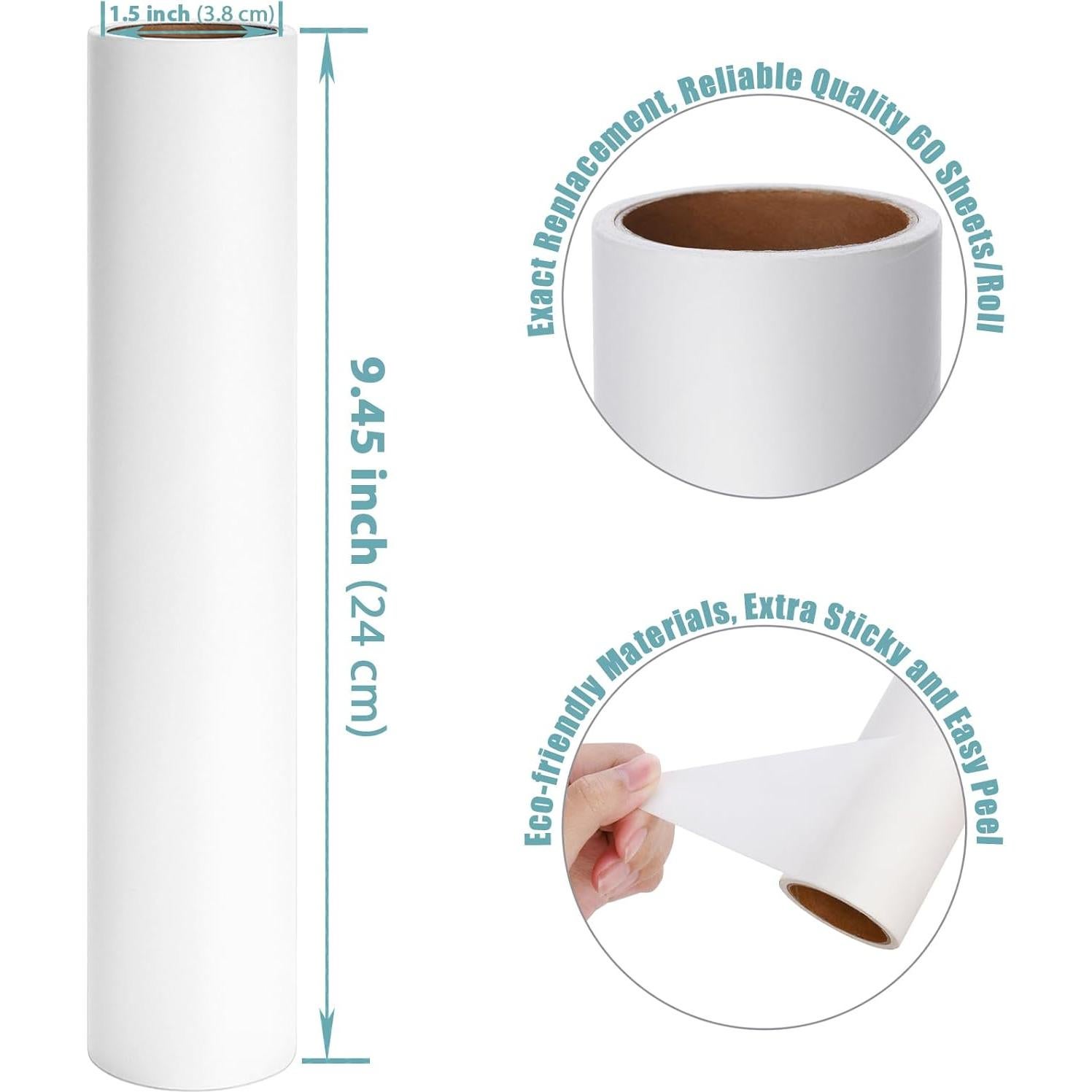 Recargas de Rodillo de Pelusa MINGRACE 24 cm - 10 Rollos 600 Hojas