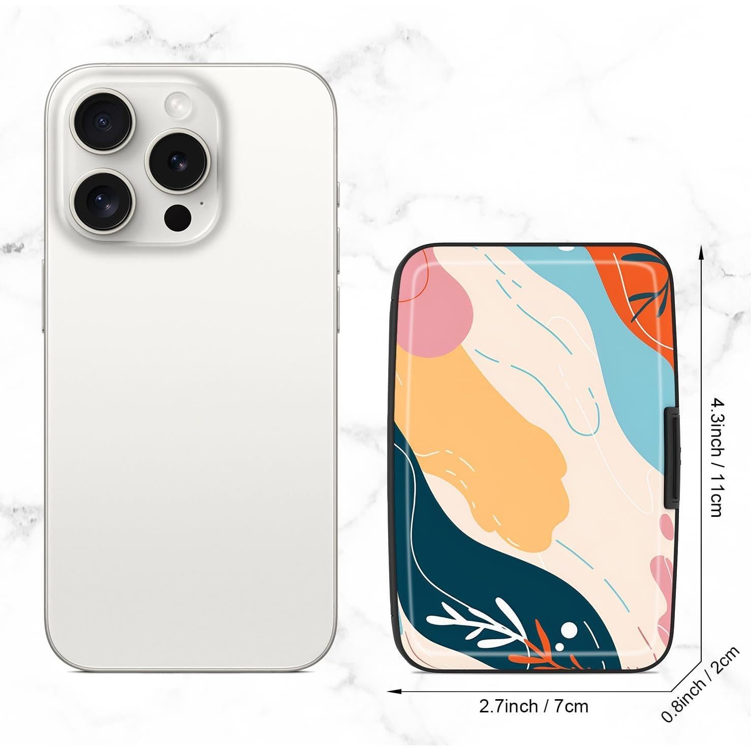 Billetera RFID Atufsuat para Mujeres - Aluminio Delgado Figura Abstracta