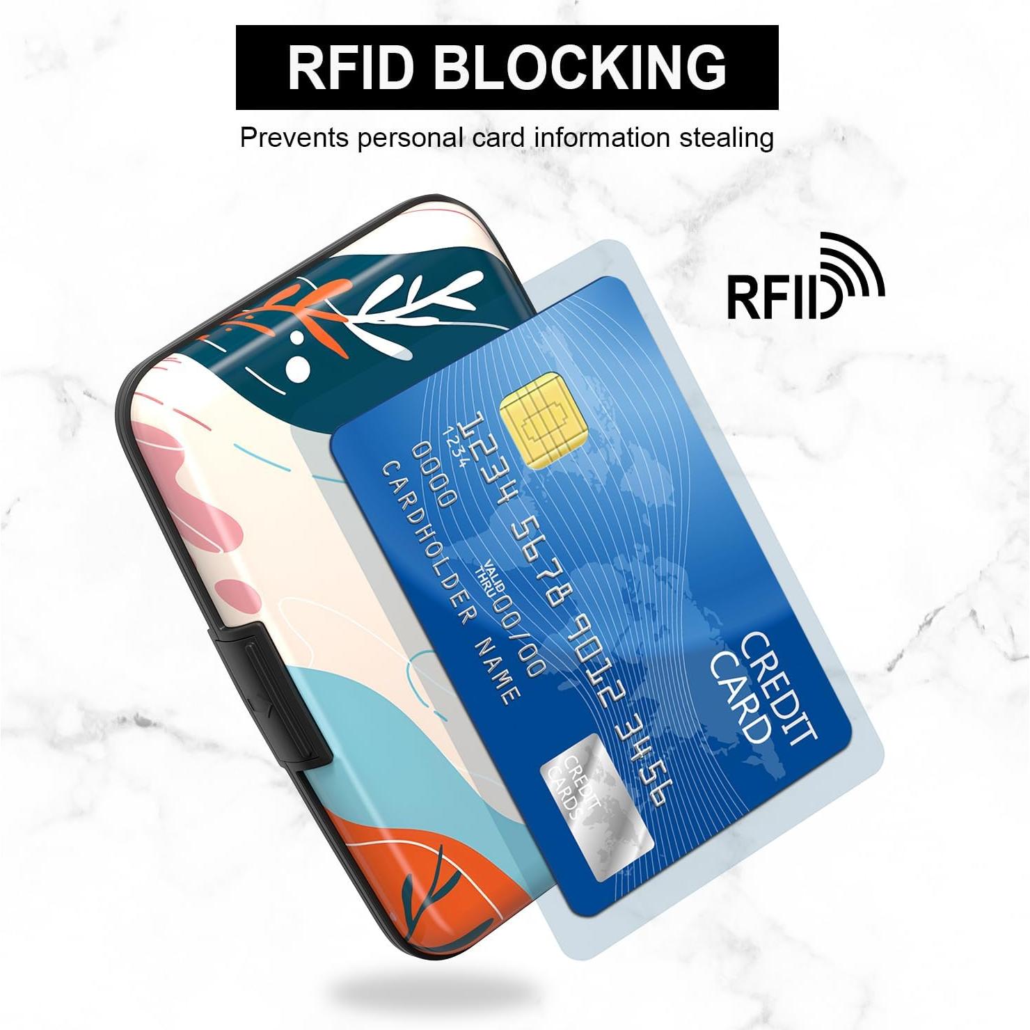 Billetera RFID Atufsuat para Mujeres - Aluminio Delgado Figura Abstracta