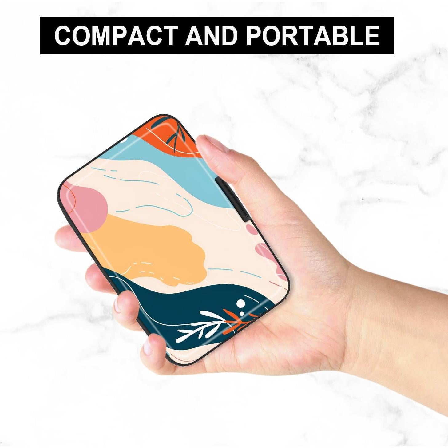 Billetera RFID Atufsuat para Mujeres - Aluminio Delgado Figura Abstracta