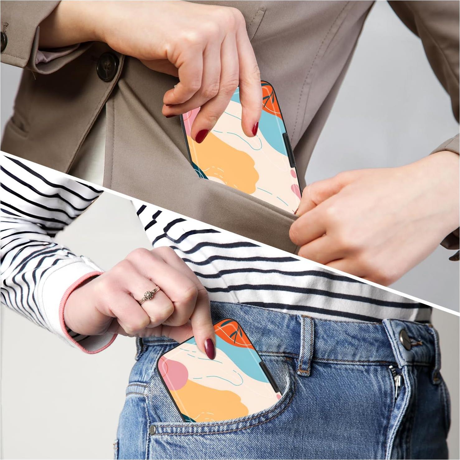 Billetera RFID Atufsuat para Mujeres - Aluminio Delgado Figura Abstracta