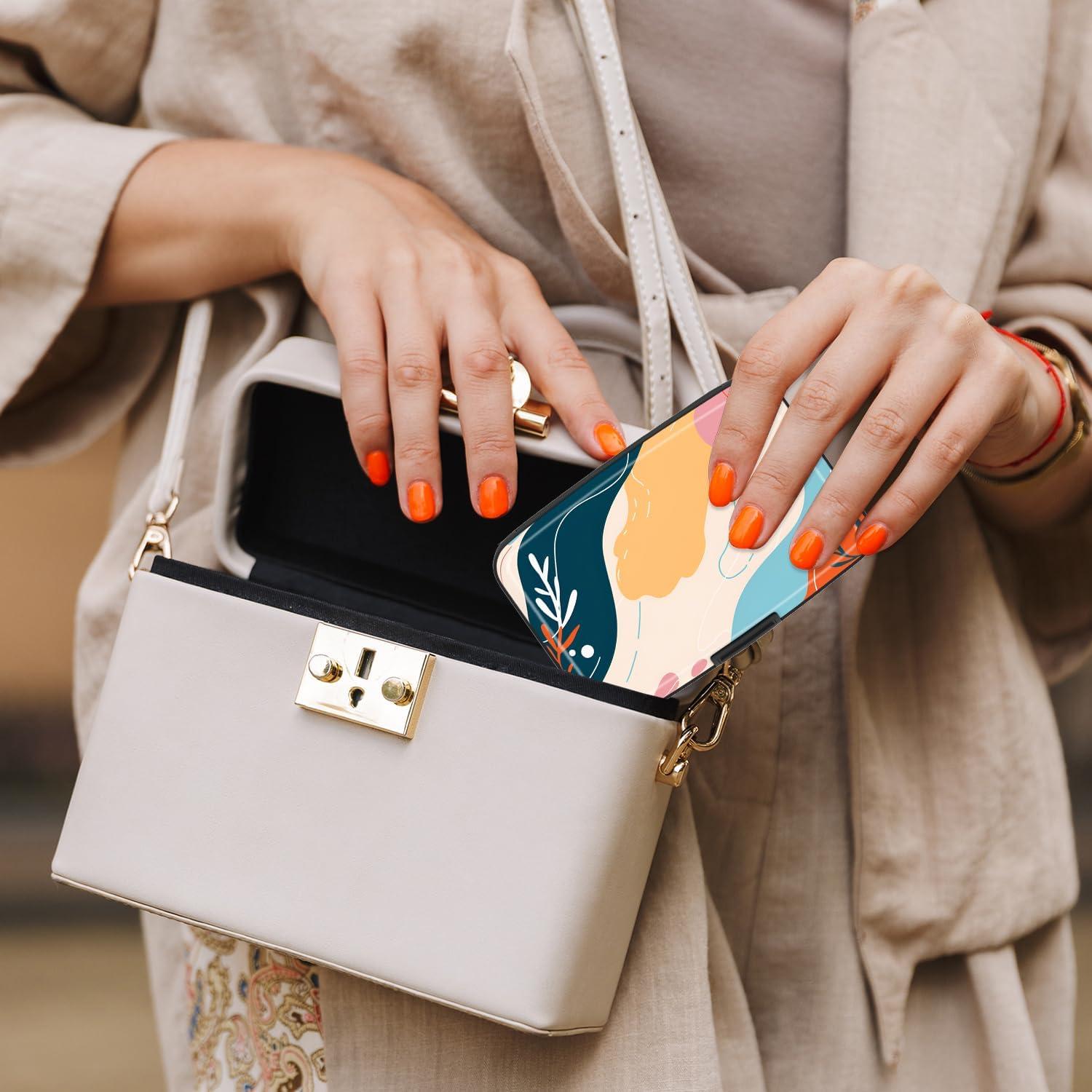 Billetera RFID Atufsuat para Mujeres - Aluminio Delgado Figura Abstracta