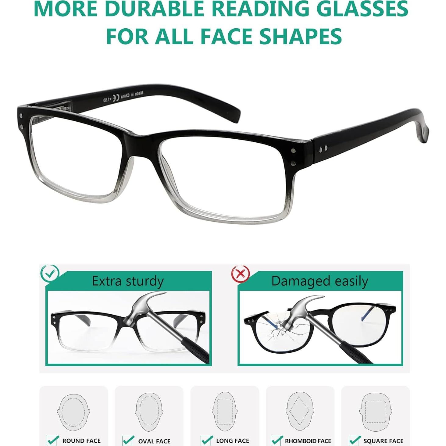 Gafas de Lectura Eyekepper 5 Paquete Hombres 1.5x Clásicas