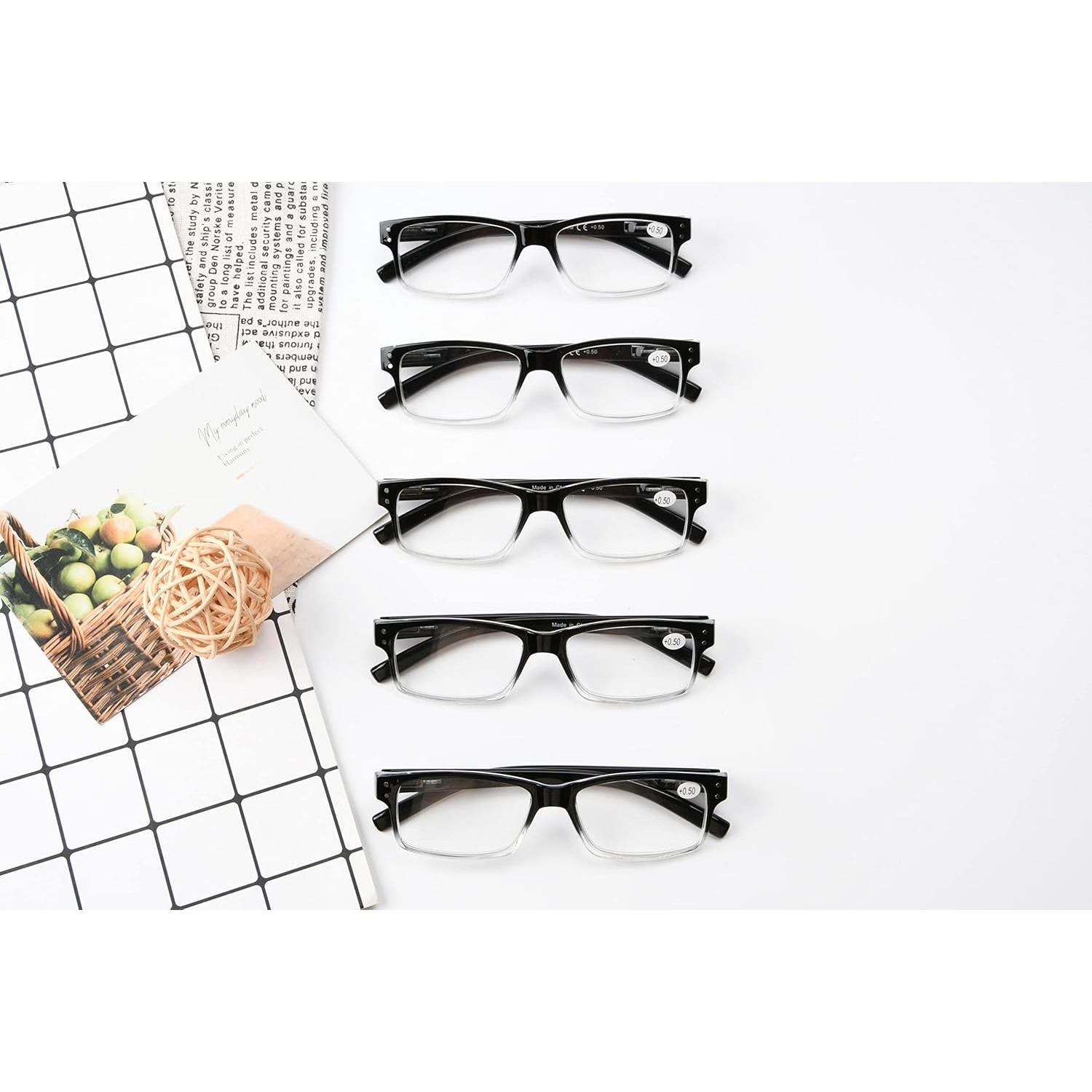 Gafas de Lectura Eyekepper 5 Paquete Hombres 1.5x Clásicas