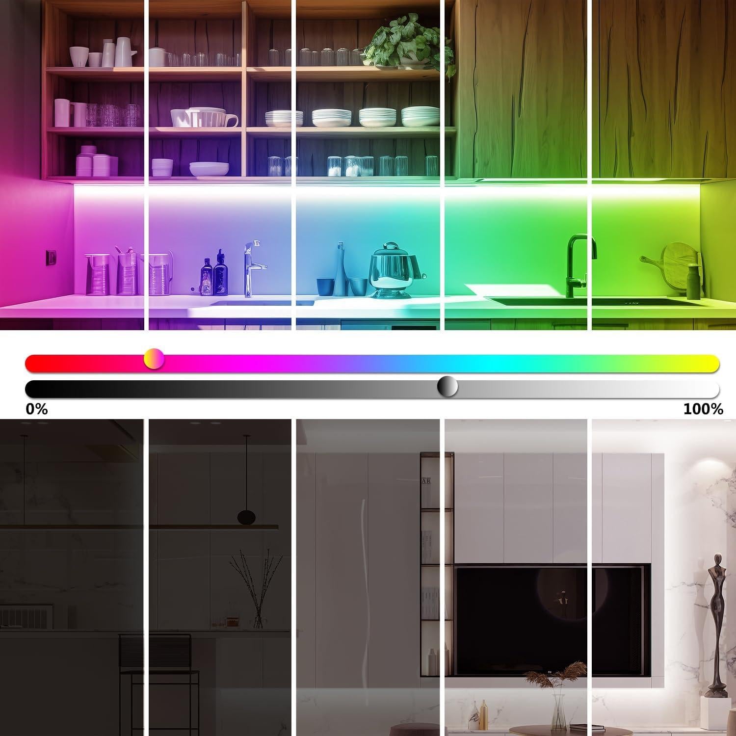 Tira LED COB Phopollo 5m Multicolor 576 LEDs 24V Control App