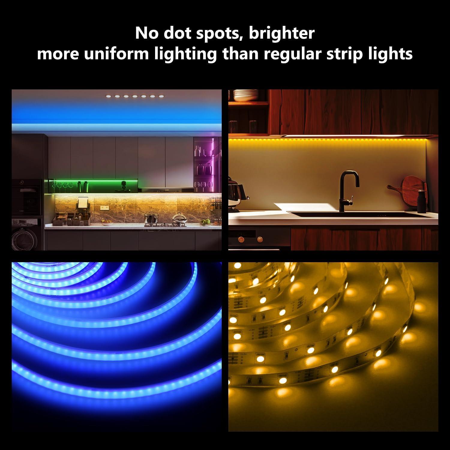 Tira LED COB Phopollo 5m Multicolor 576 LEDs 24V Control App