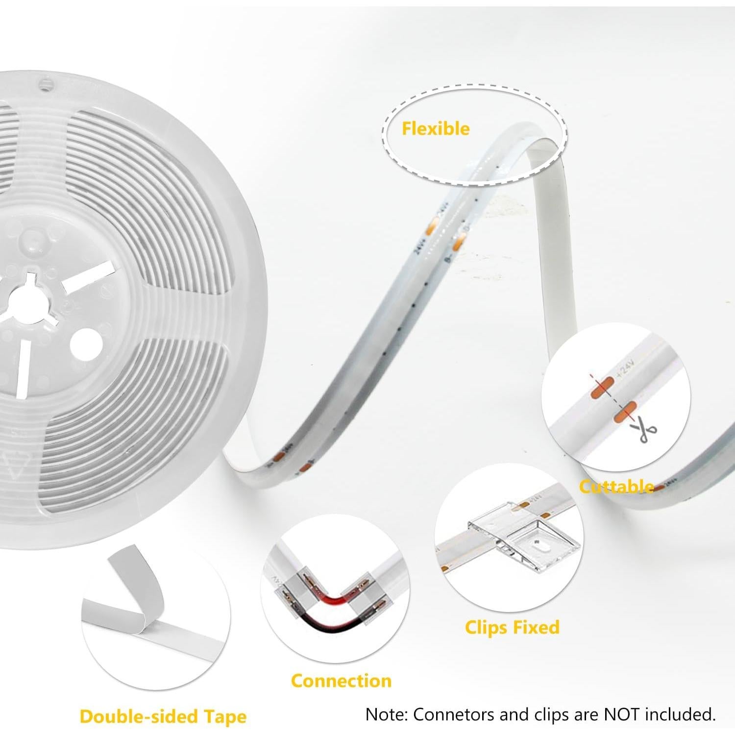 Tira LED COB Phopollo 5m Multicolor 576 LEDs 24V Control App
