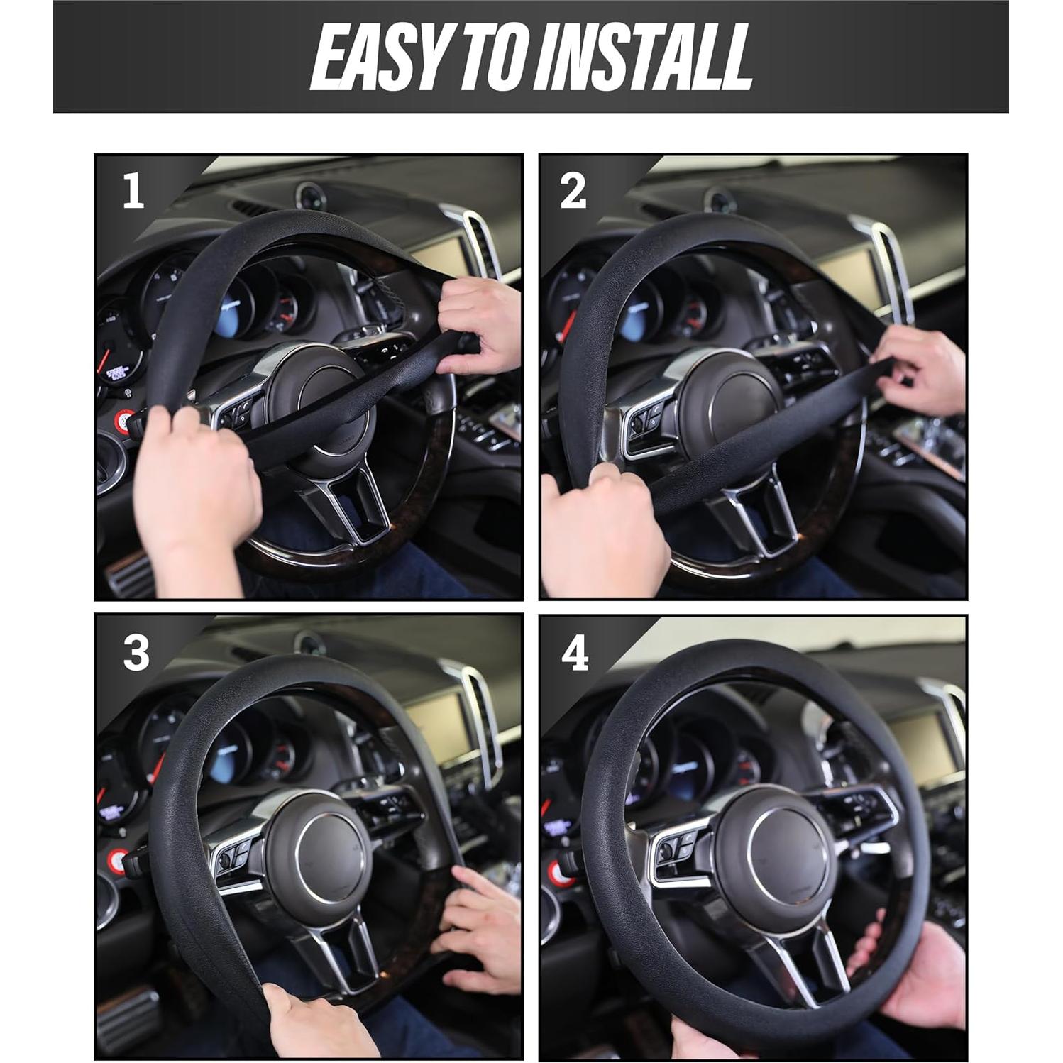 Funda de Volante de Silicona Reswish 33-38cm Negra