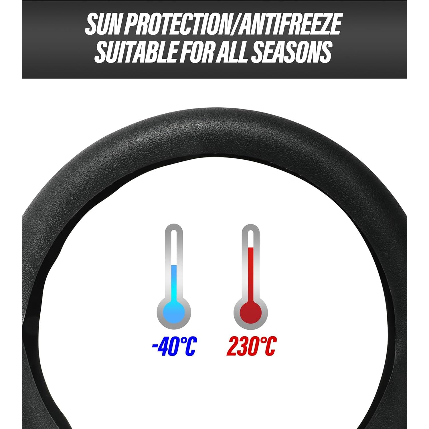 Funda de Volante de Silicona Reswish 33-38cm Negra