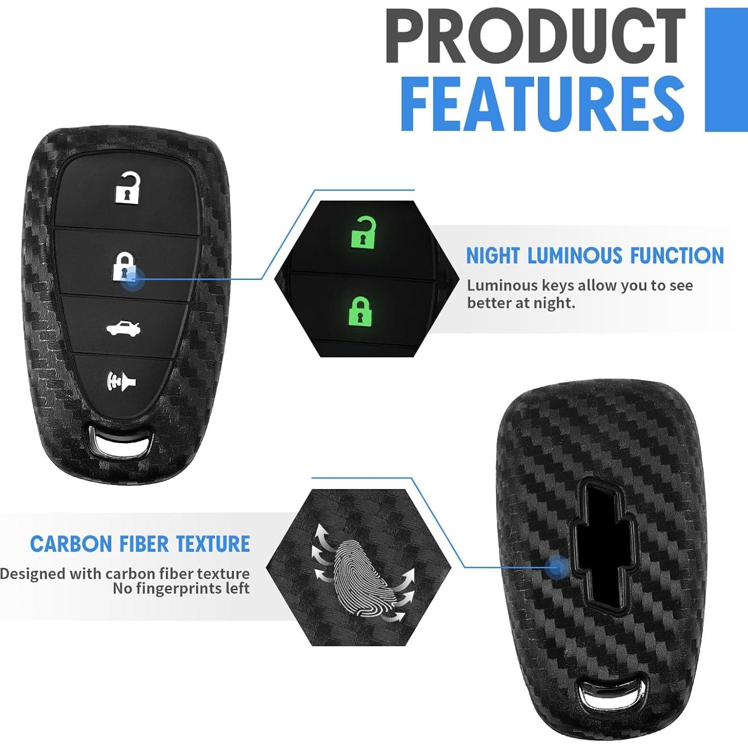 Funda de Llave Chevrolet Worcas CVSA4-SCE1 Fibra Carbono