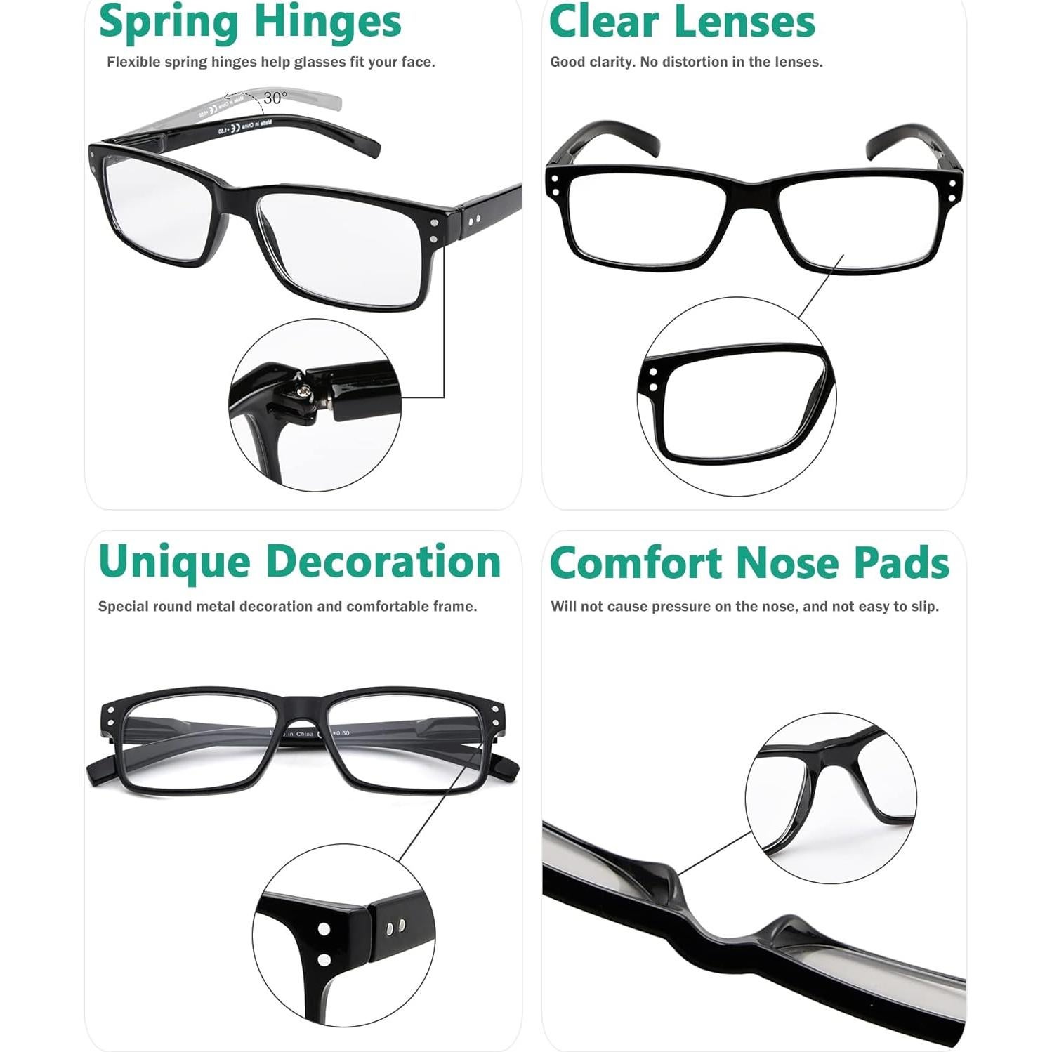 Gafas de Lectura Eyekepper 5 Paquete Hombres 2.25x