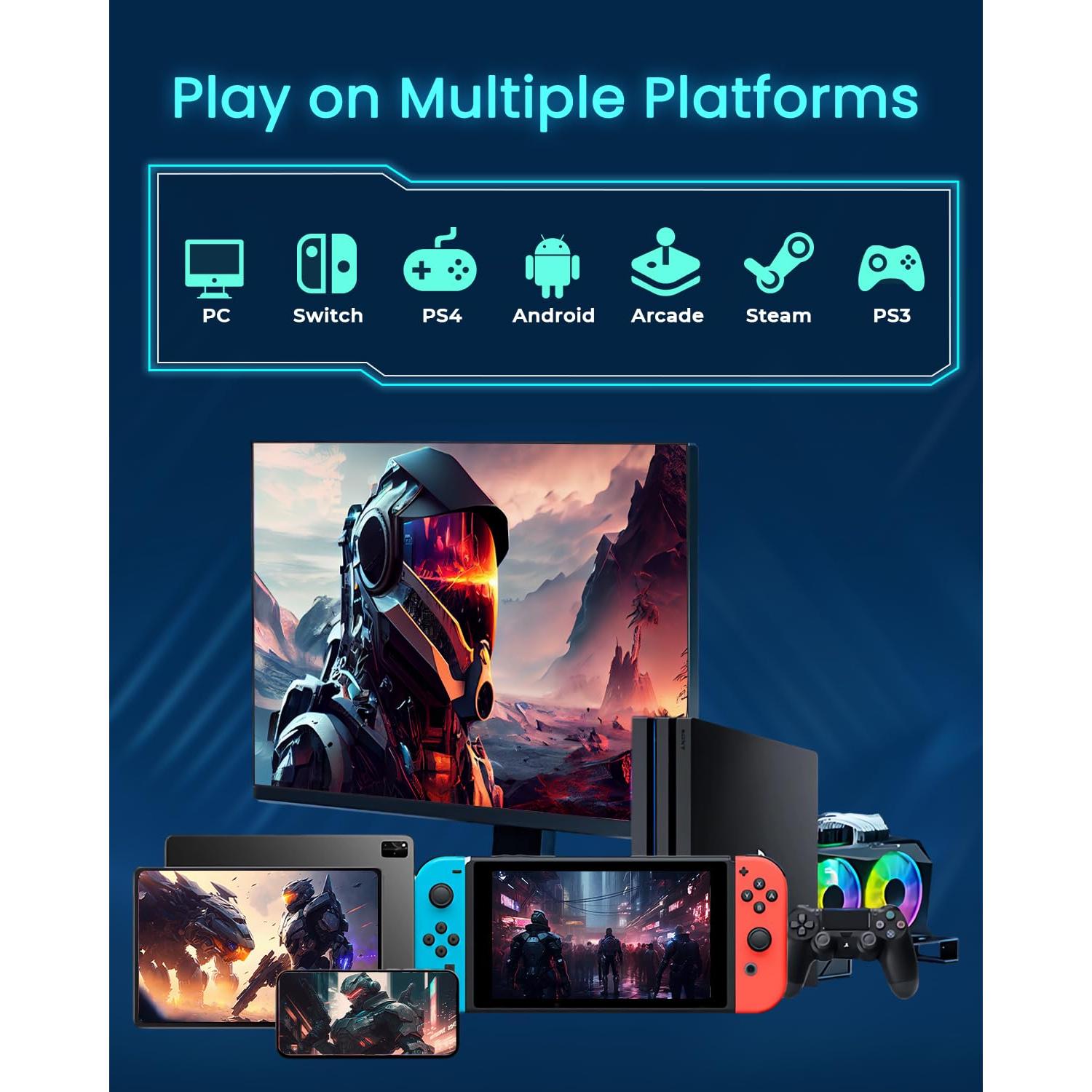 Controlador Arcade JZW-Shop P12 Turbo RGB para Switch/PC/PS4