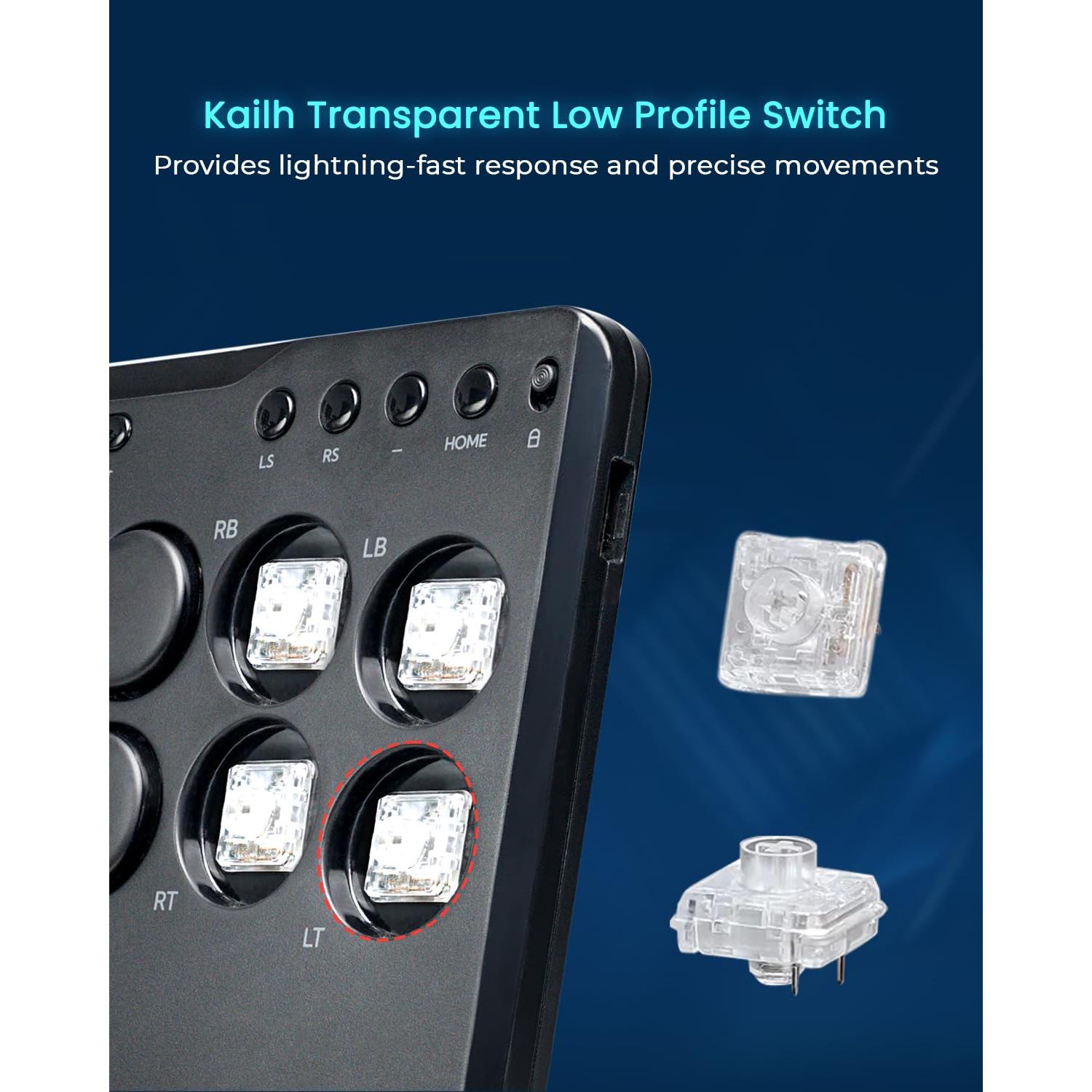 Controlador Arcade JZW-Shop P12 Turbo RGB para Switch/PC/PS4