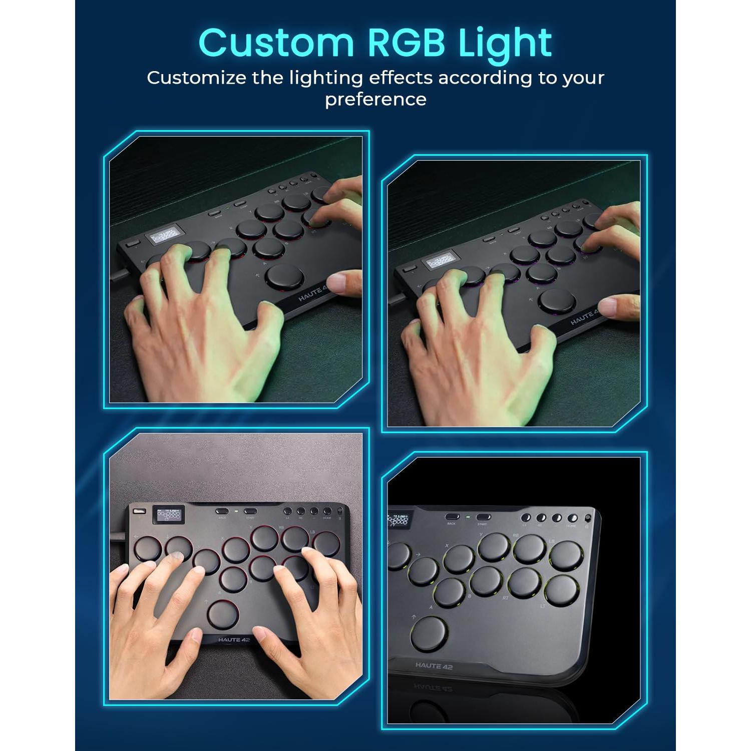 Controlador Arcade JZW-Shop P12 Turbo RGB para Switch/PC/PS4