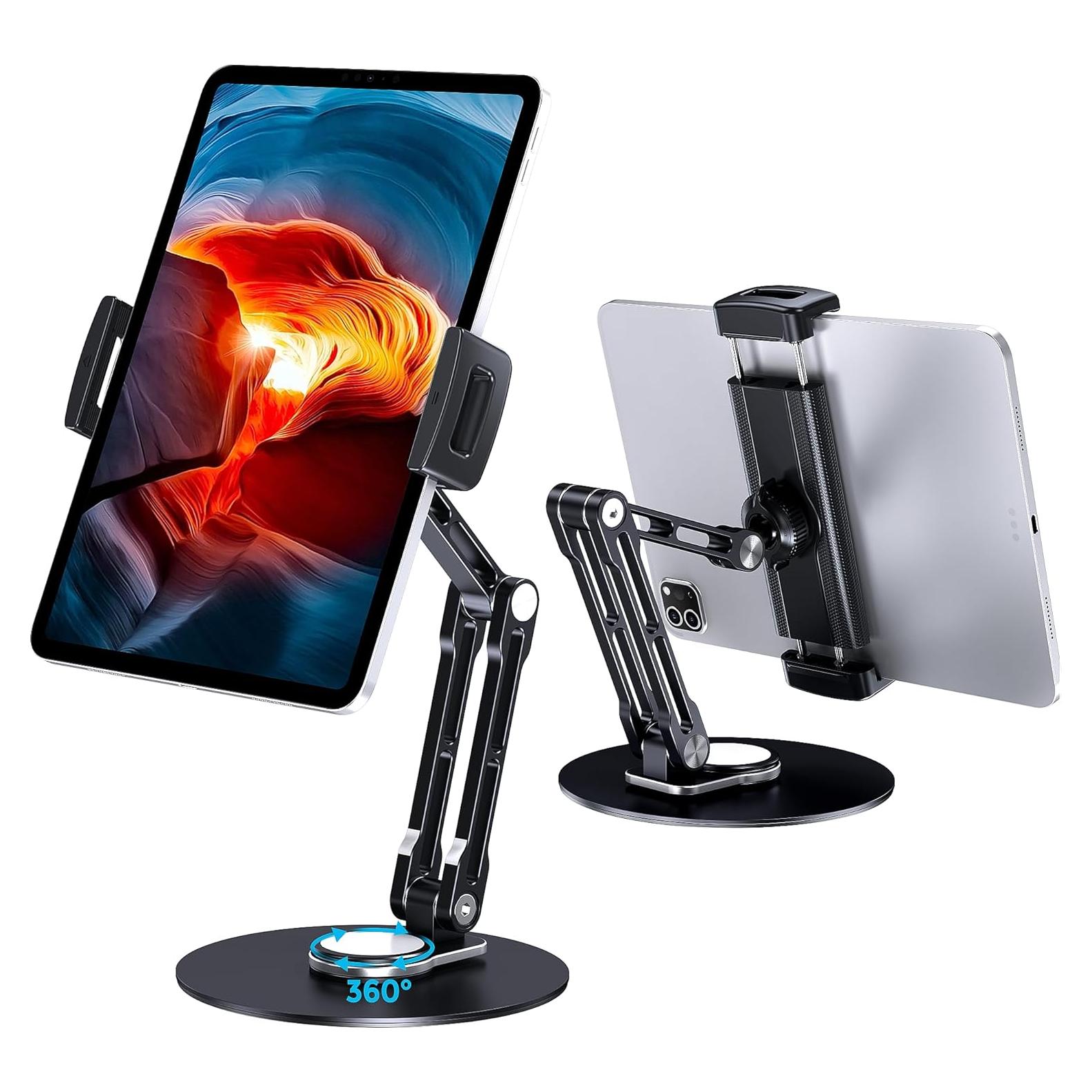 Soporte para Tablet Lucrave Ajustable 360° Aluminio Negro