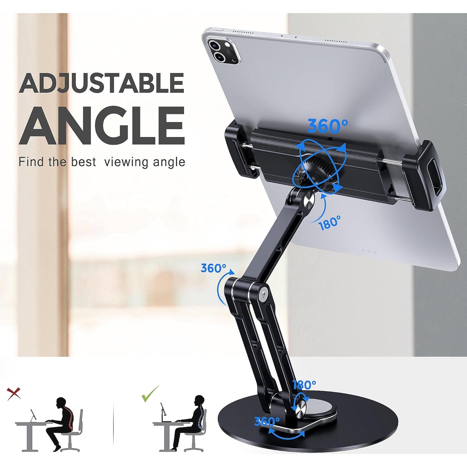 Soporte para Tablet Lucrave Ajustable 360° Aluminio Negro