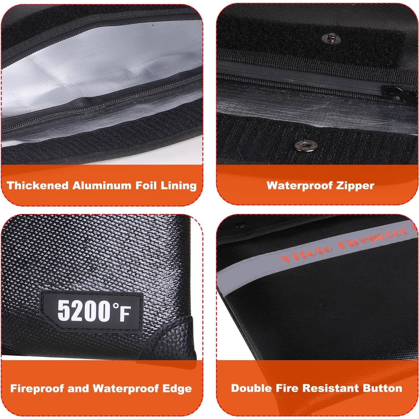 Bolsa de Documentos a Prueba de Fuego Vffoto 36.1x27.9 cm Negra