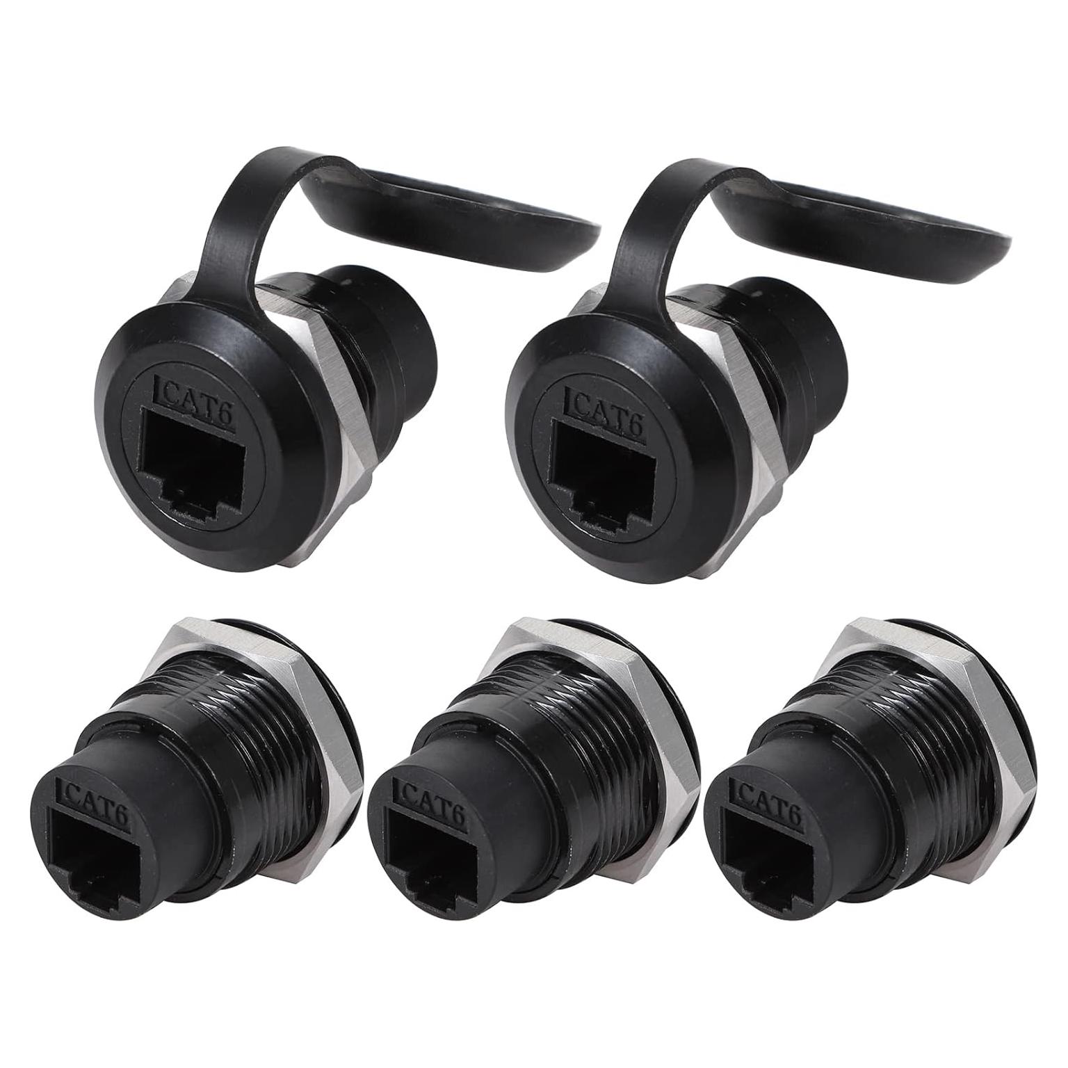 5 Conectores RJ45 Cat6 Montaje en Panel Impermeables ANMBEST