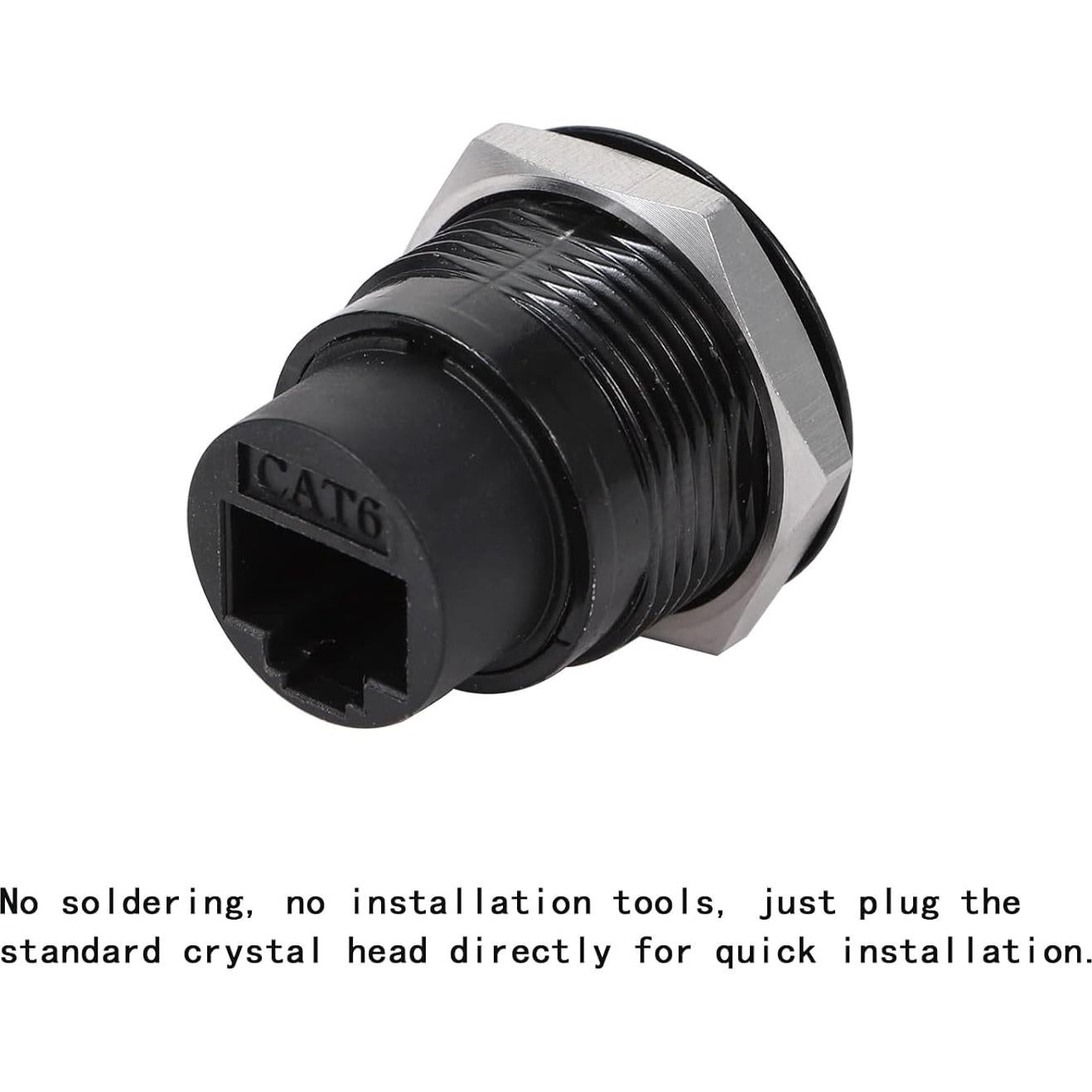 5 Conectores RJ45 Cat6 Montaje en Panel Impermeables ANMBEST