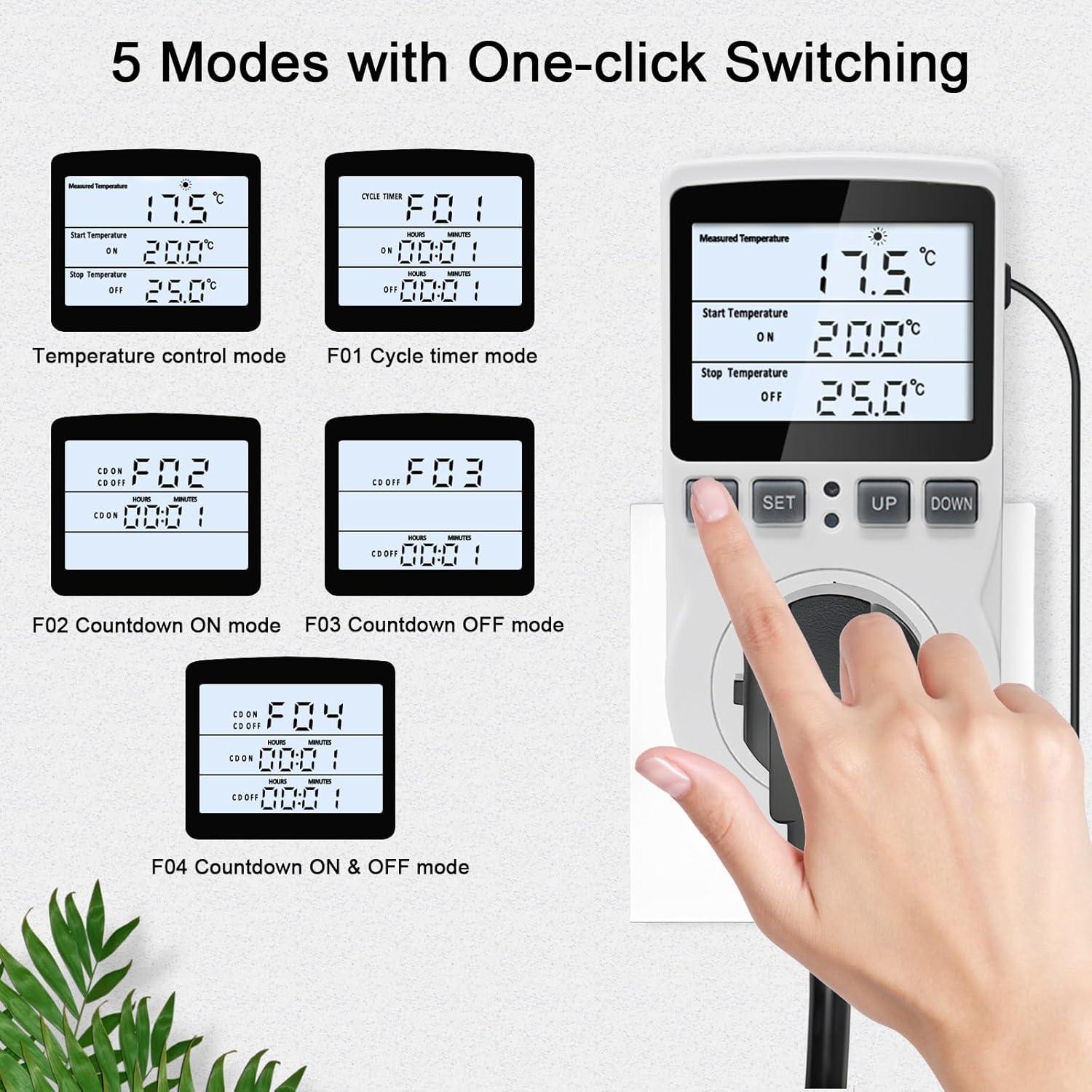 Termostato Digital KETOTEK KT3100BL con Sensor 3m 250V