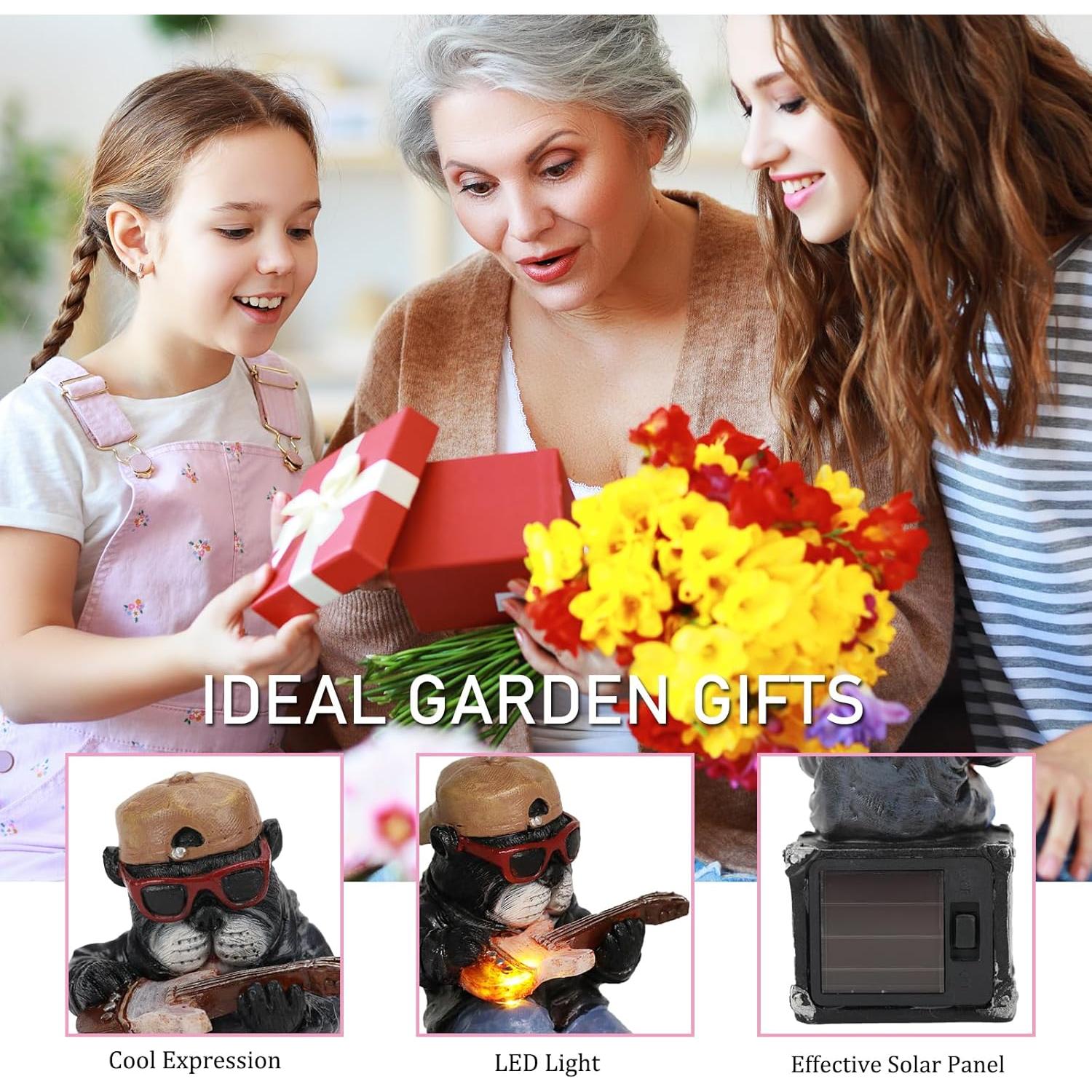 Estatua de Perro Solar FOXMIS para Jardín - Decoración Exterior