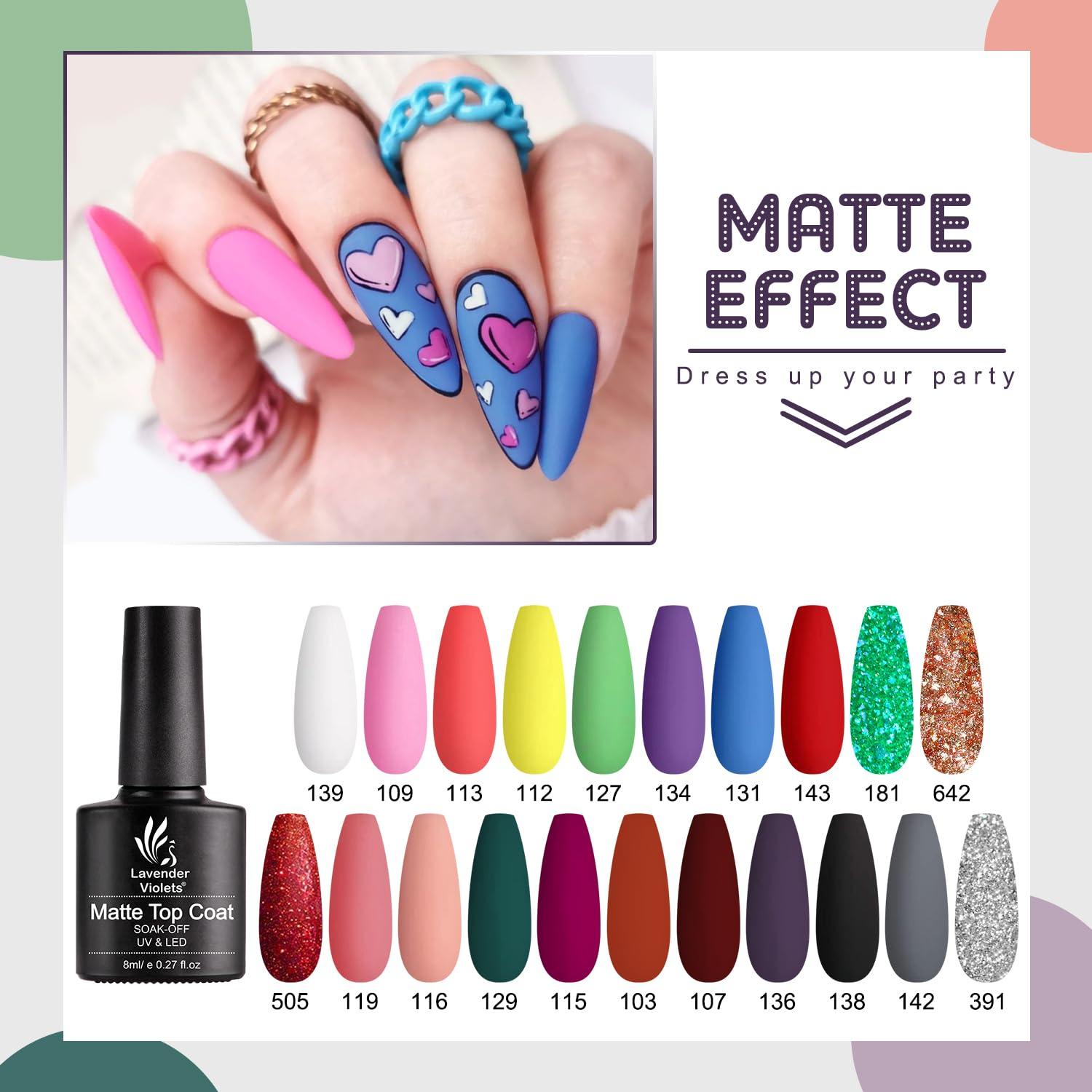 Juego de Esmalte de Uñas en Gel Lavender Violets 26 Piezas