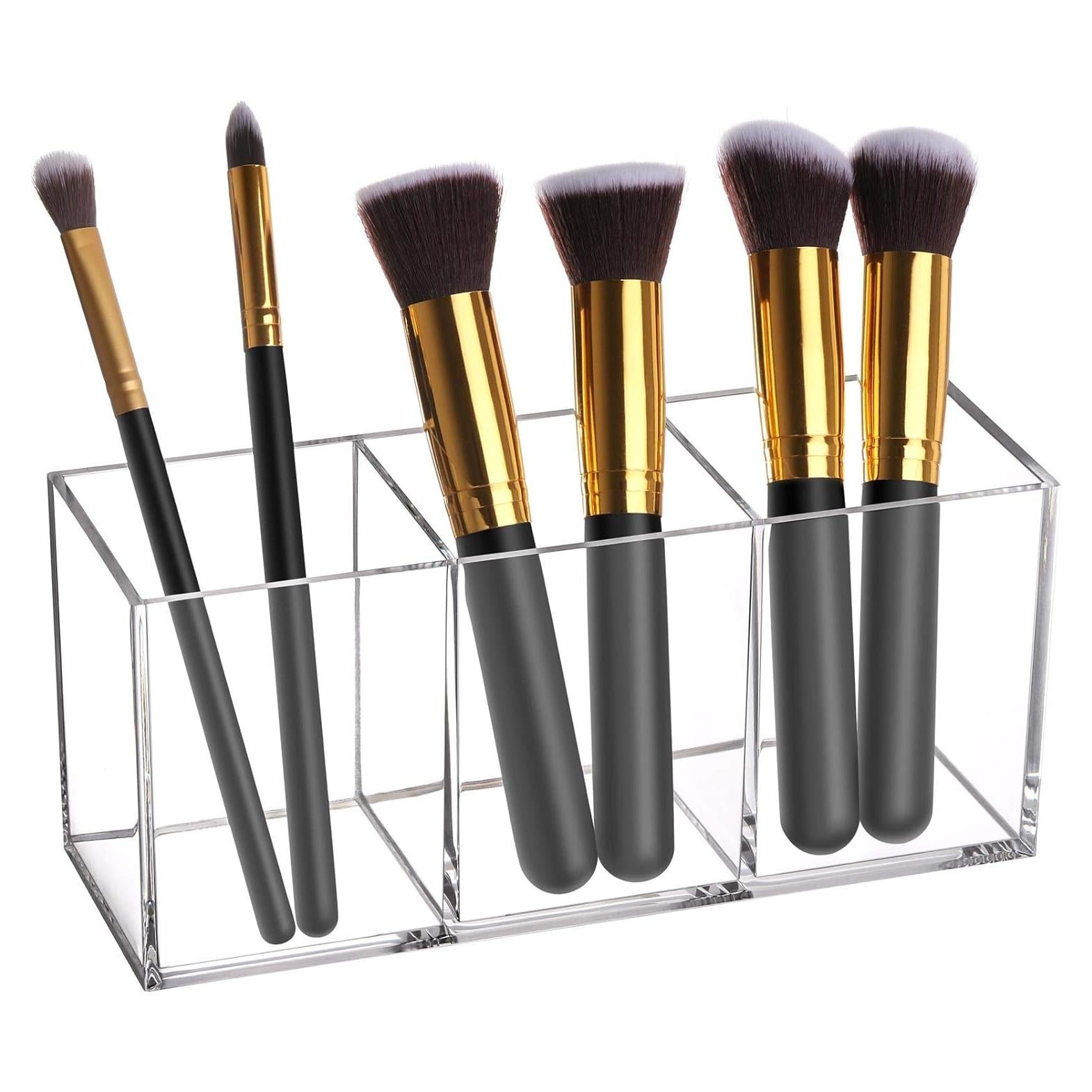 Organizador de Brochas de Maquillaje Tbestmax Transparente 22x9x7cm