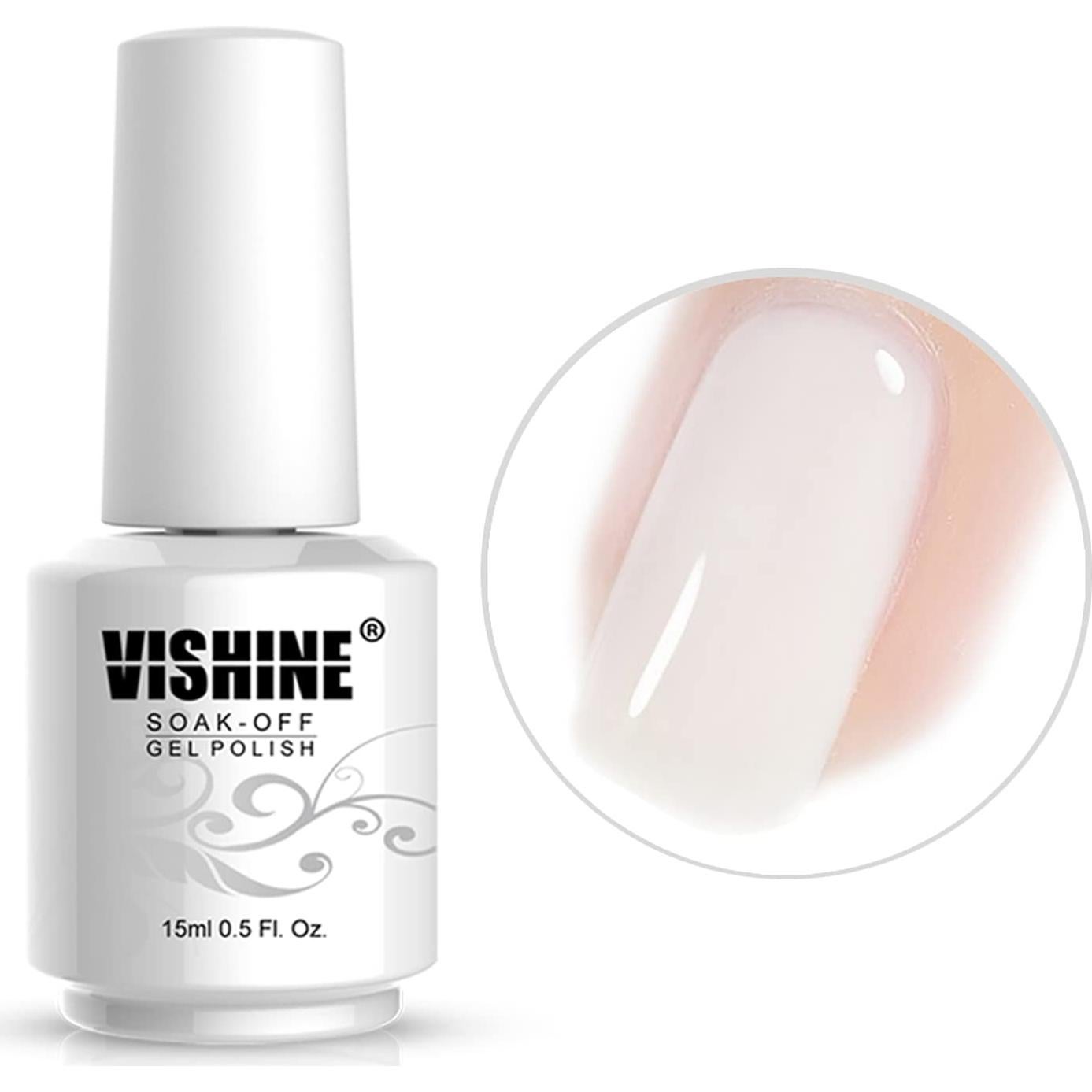 Gel de Uñas Vishine 15ml Jelly Cristal Blanco Lechoso UV LED