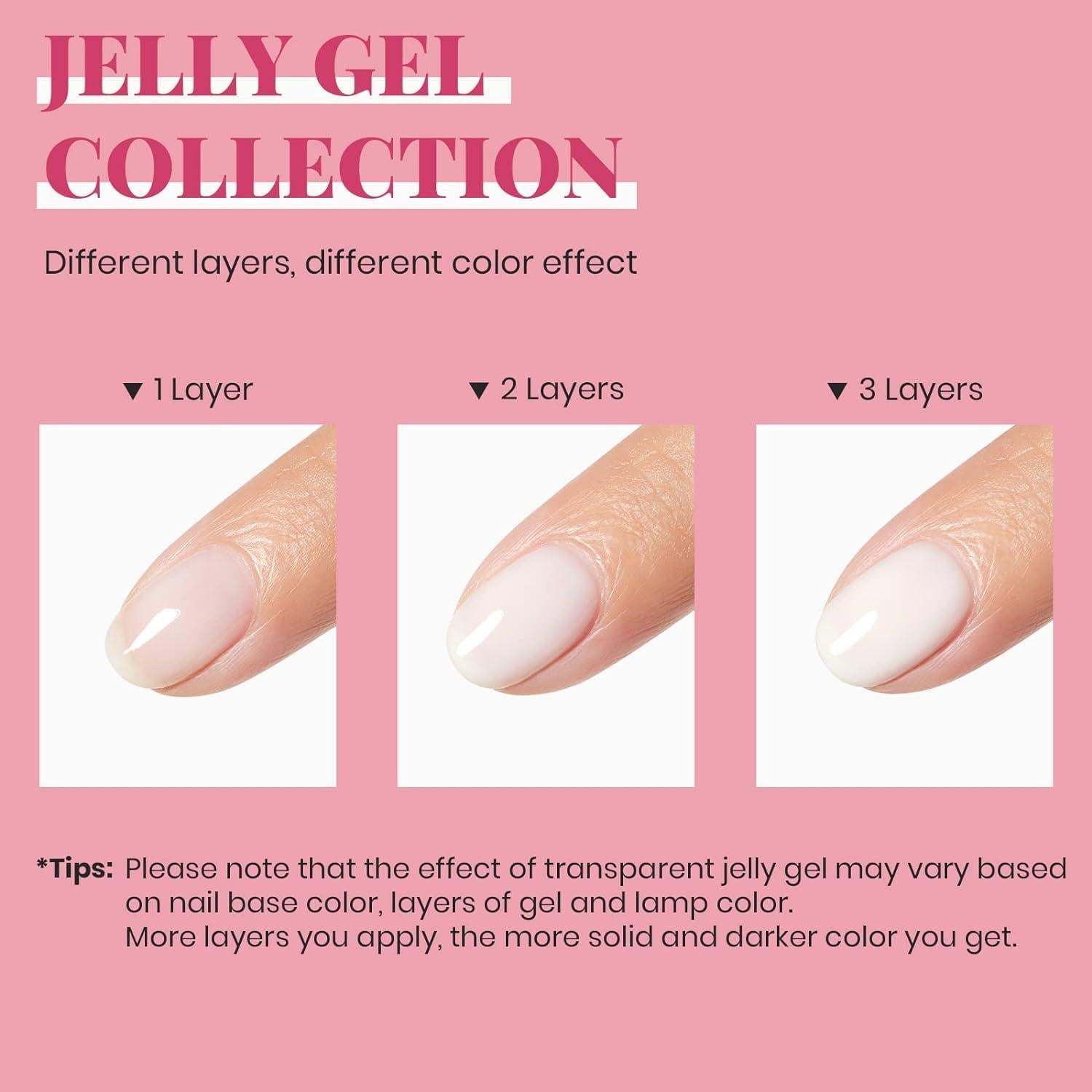 Gel de Uñas Vishine 15ml Jelly Cristal Blanco Lechoso UV LED