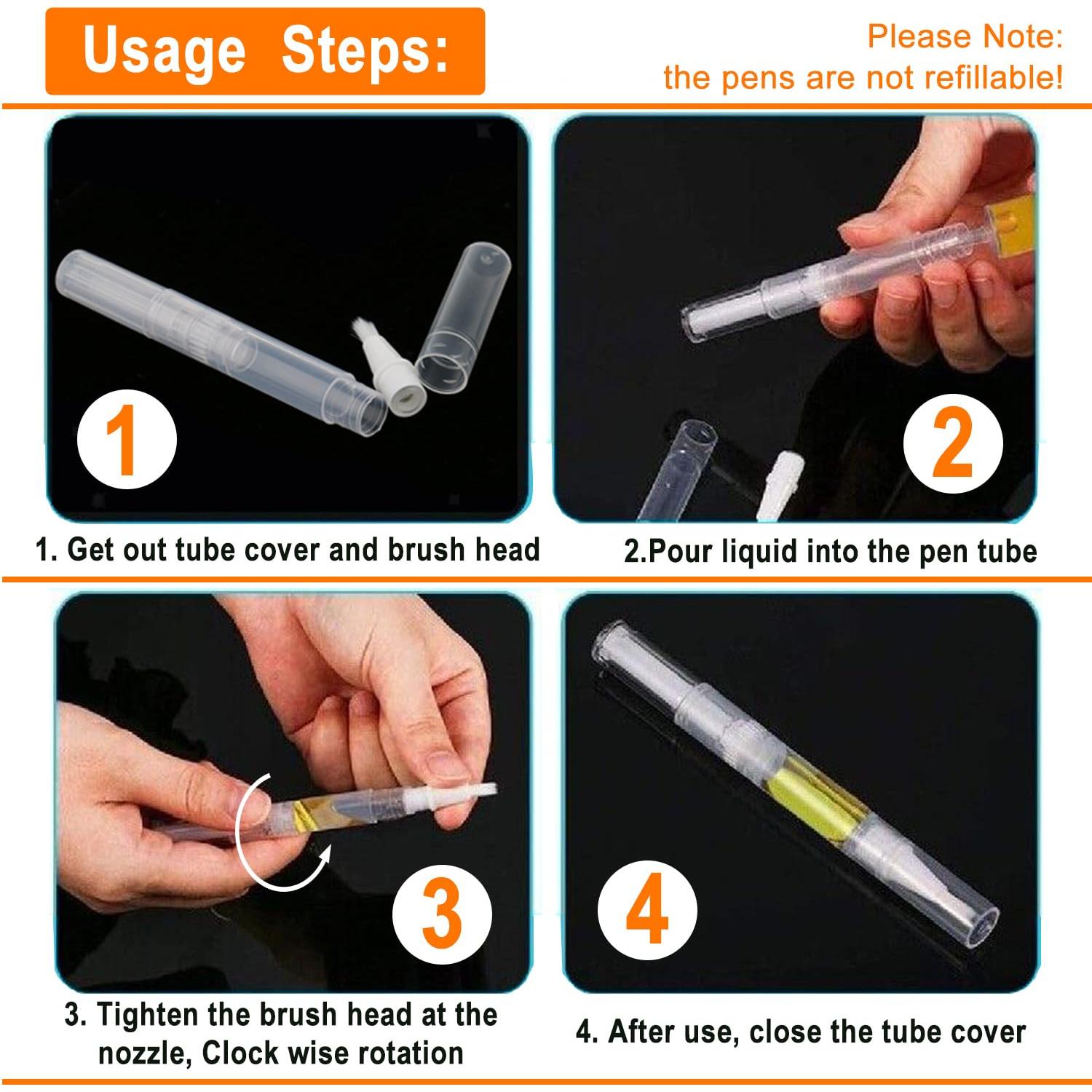 Paquete de 10 bolígrafos vacíos Rvetol 3ml para cutículas