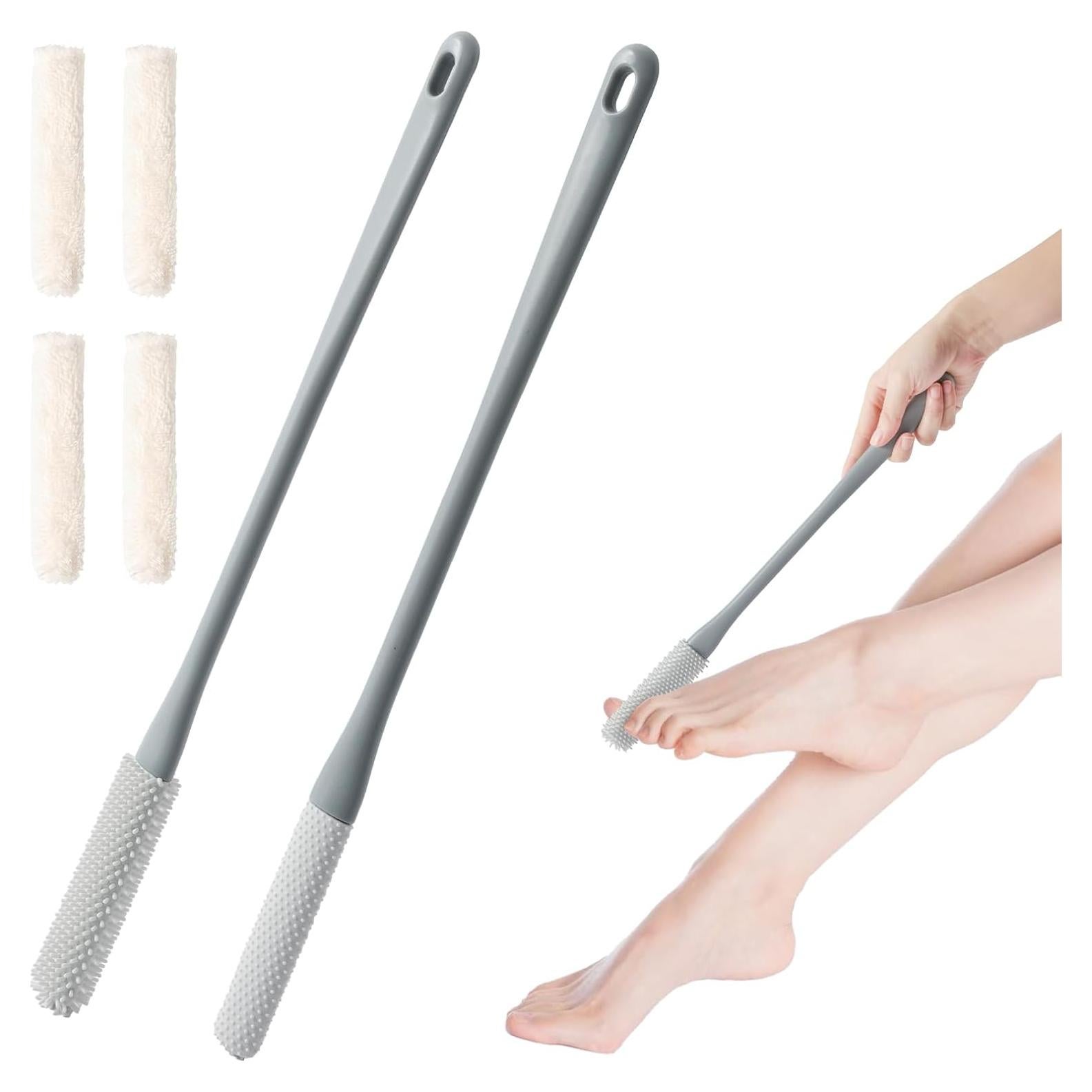 Cepillo Exfoliante para Pies EeYahYong con Mango Largo y Fundas