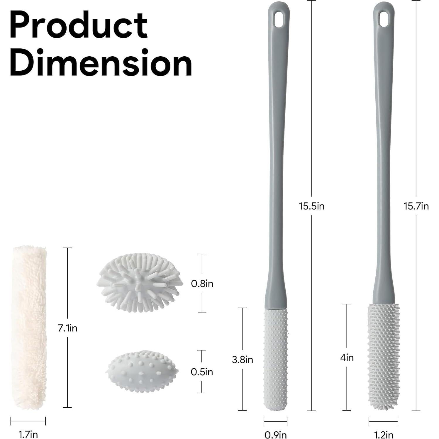 Cepillo Exfoliante para Pies EeYahYong con Mango Largo y Fundas