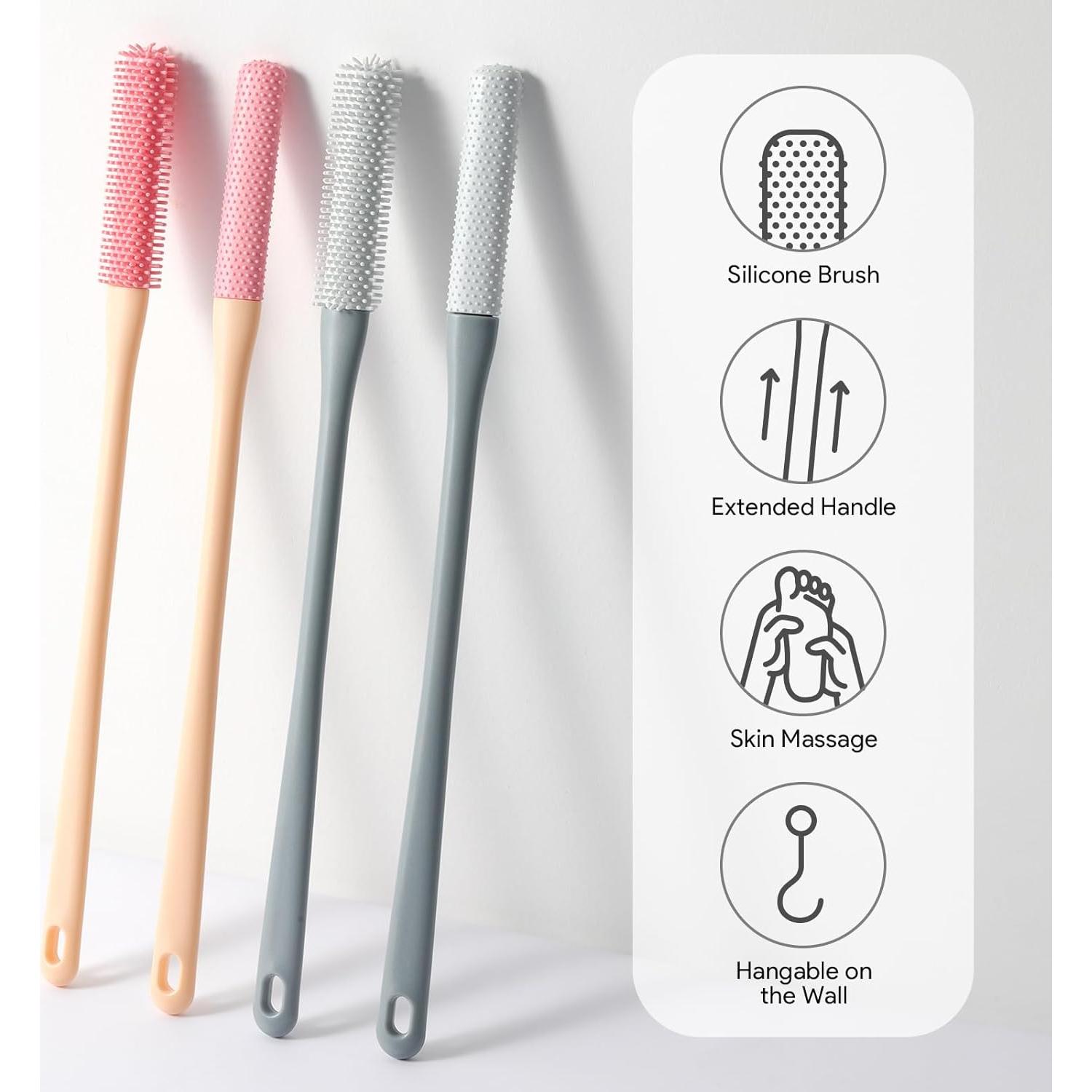 Cepillo Exfoliante para Pies EeYahYong con Mango Largo y Fundas