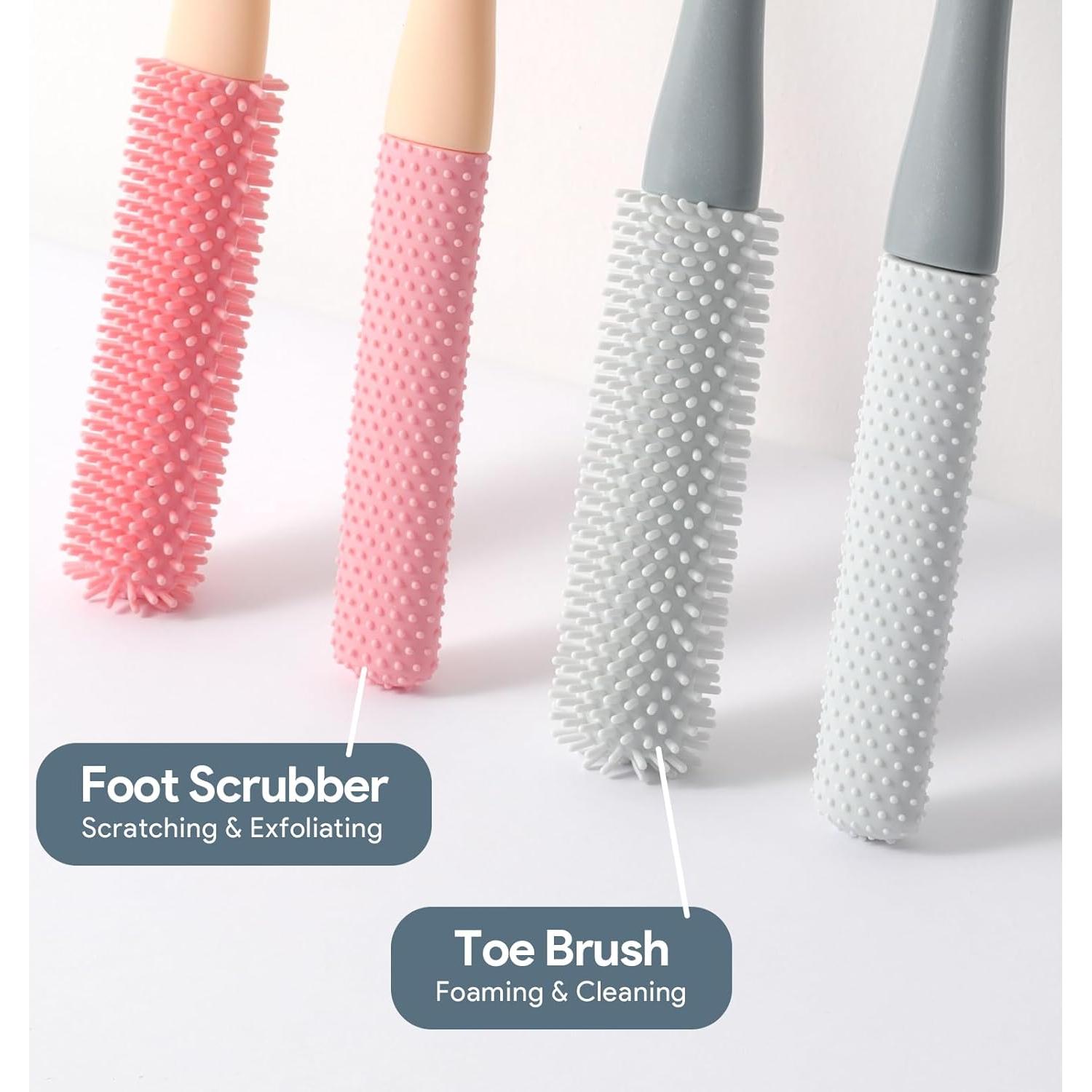 Cepillo Exfoliante para Pies EeYahYong con Mango Largo y Fundas