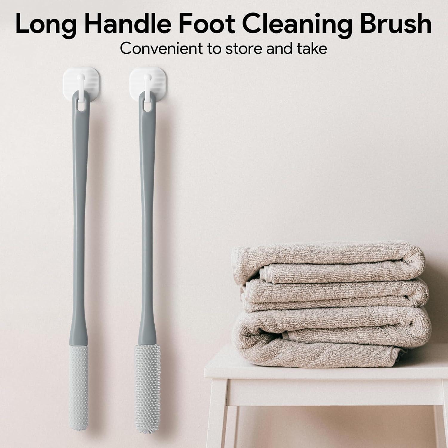 Cepillo Exfoliante para Pies EeYahYong con Mango Largo y Fundas