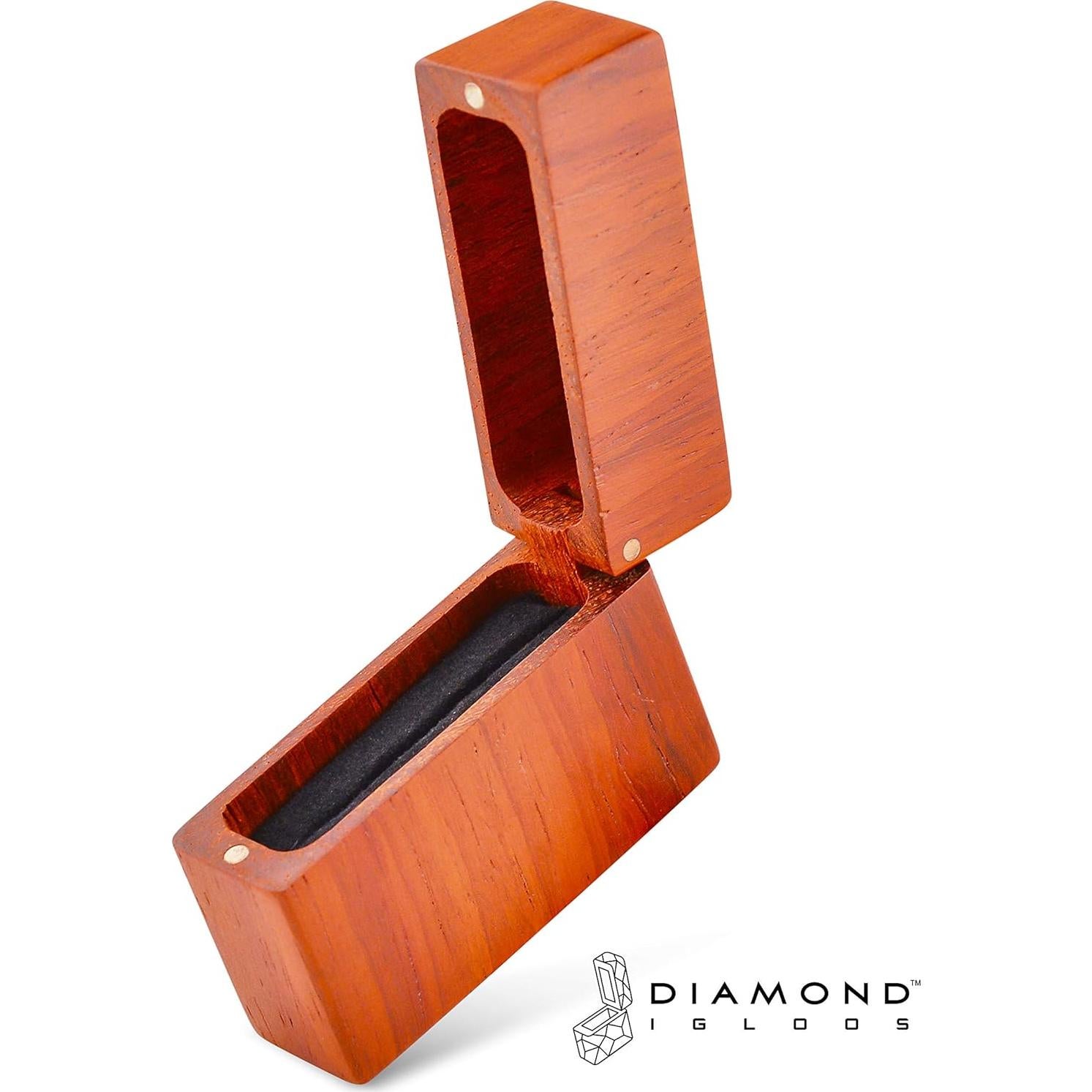 Caja de Anillo de Madera Palisandro DIAMOND IGLOOS - Compacta